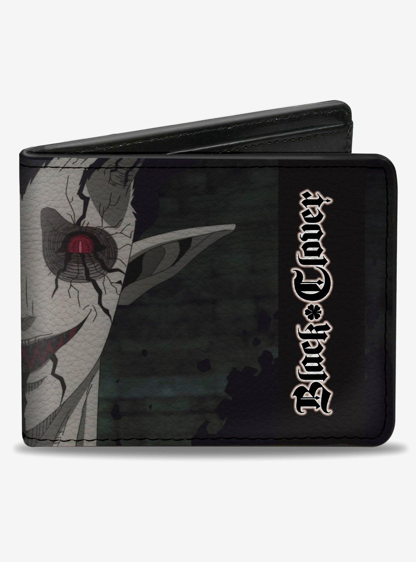 Black Clover Zagra Face Close Up and Title Logo Bifold Wallet, , hi-res