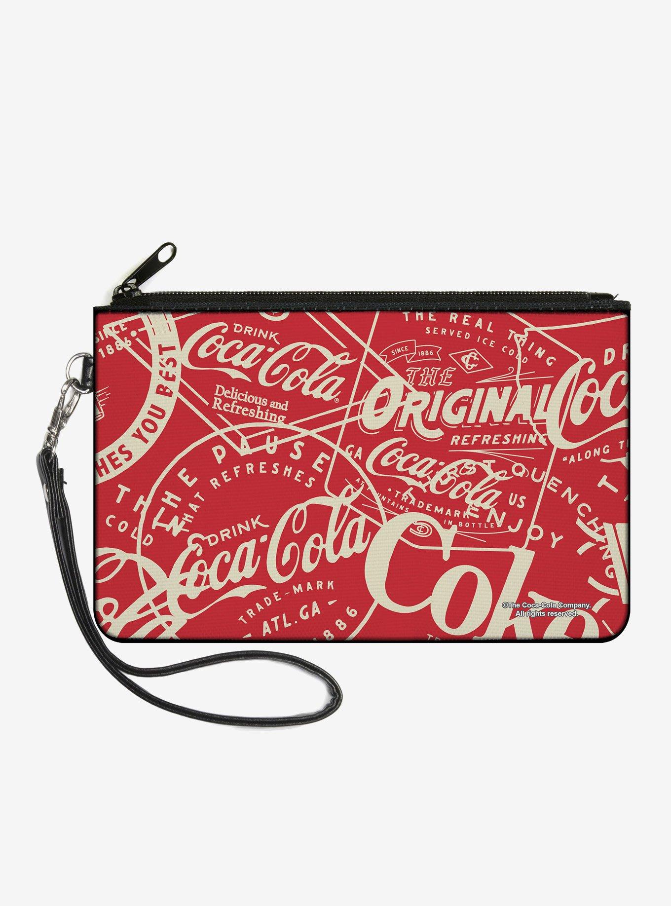 Coca-Cola Vintage Coke Icons and Ad Logos Zip Clutch Wallet, , hi-res