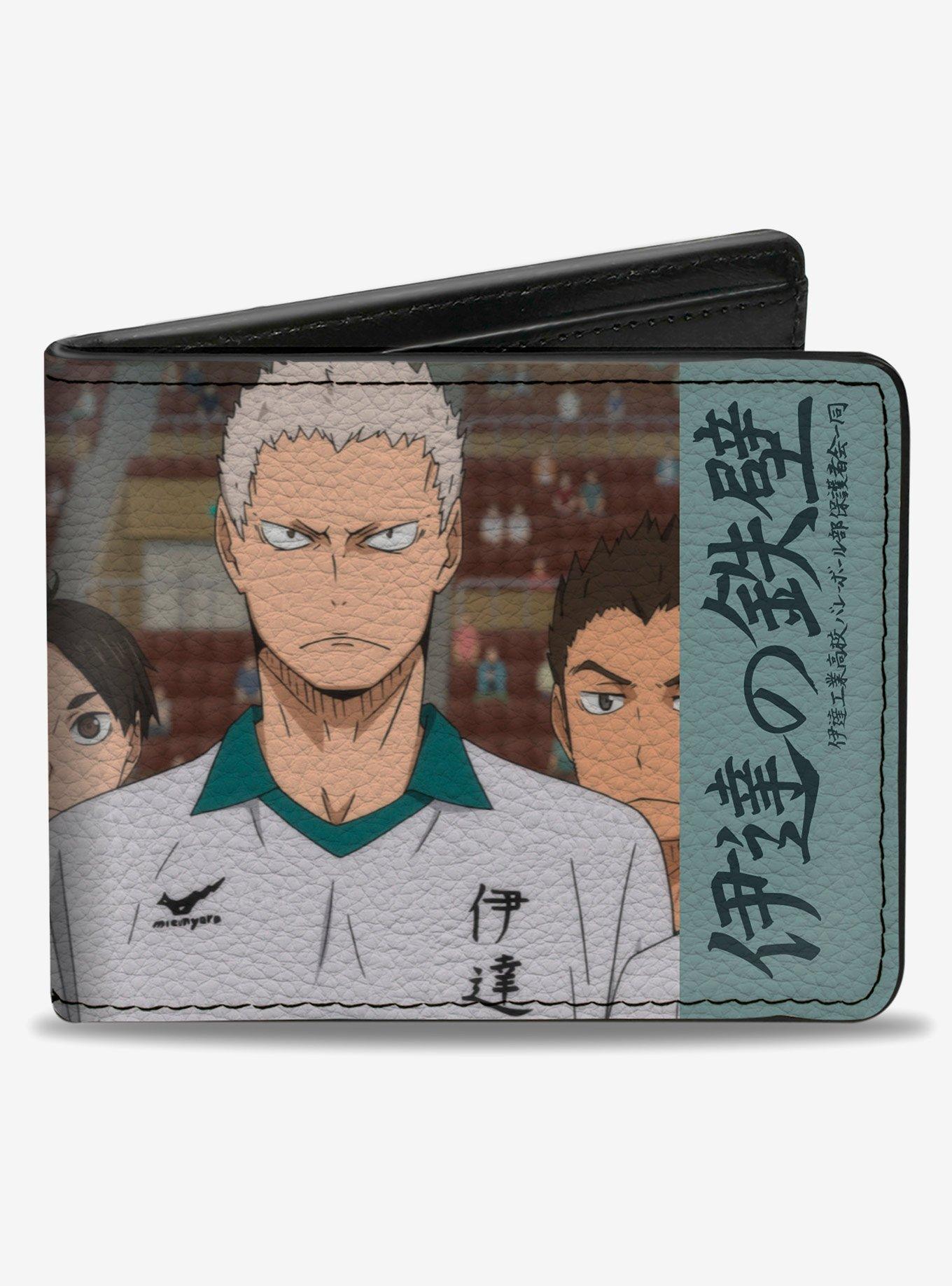 Haikyu!! Date Tech High Iron Wall Group Pose Teal Bifold Wallet, , hi-res