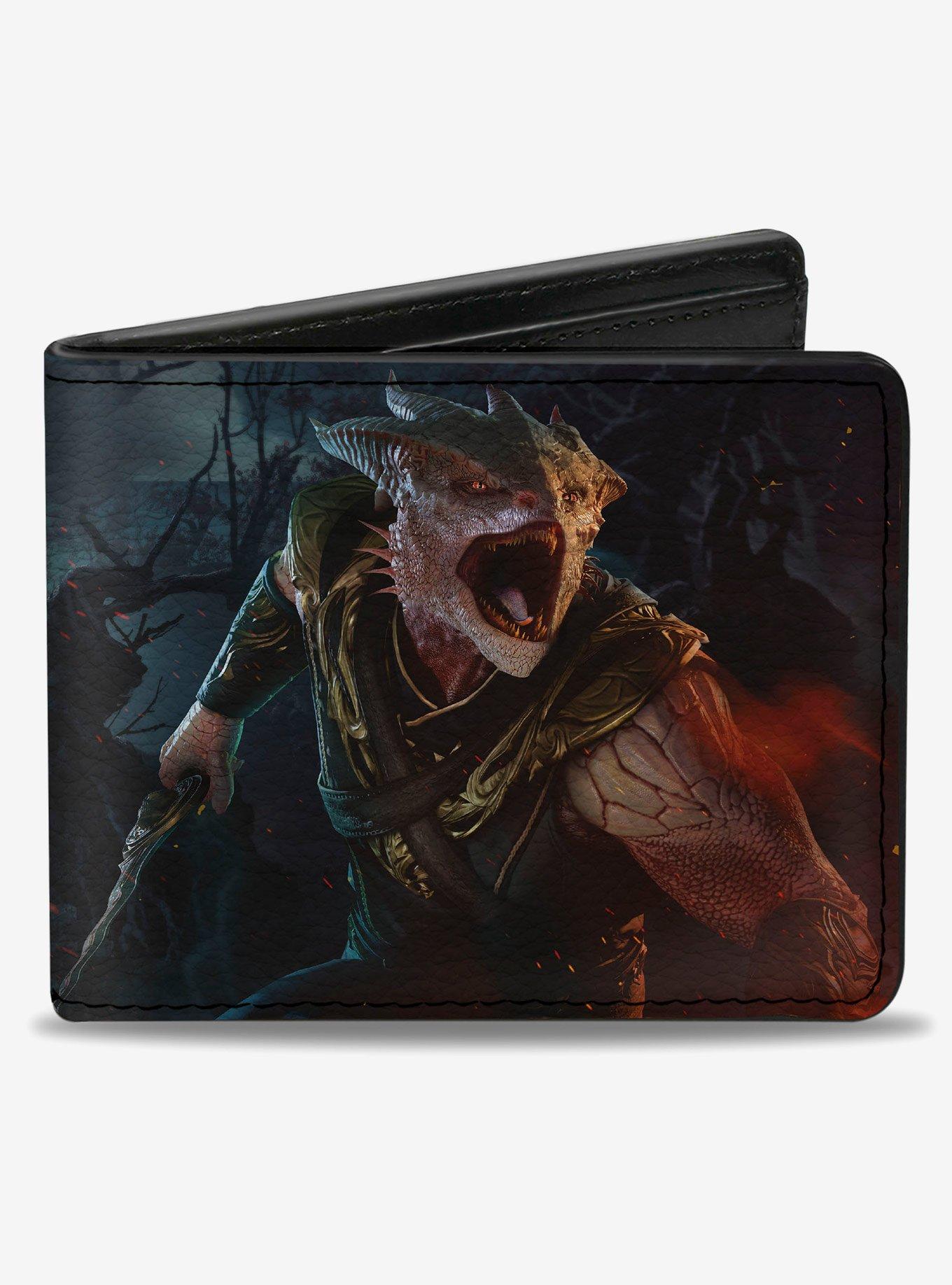 Baldur's Gate 3 Dark Urge Roaring Pose Scene and Title Logo Bifold Wallet, , hi-res