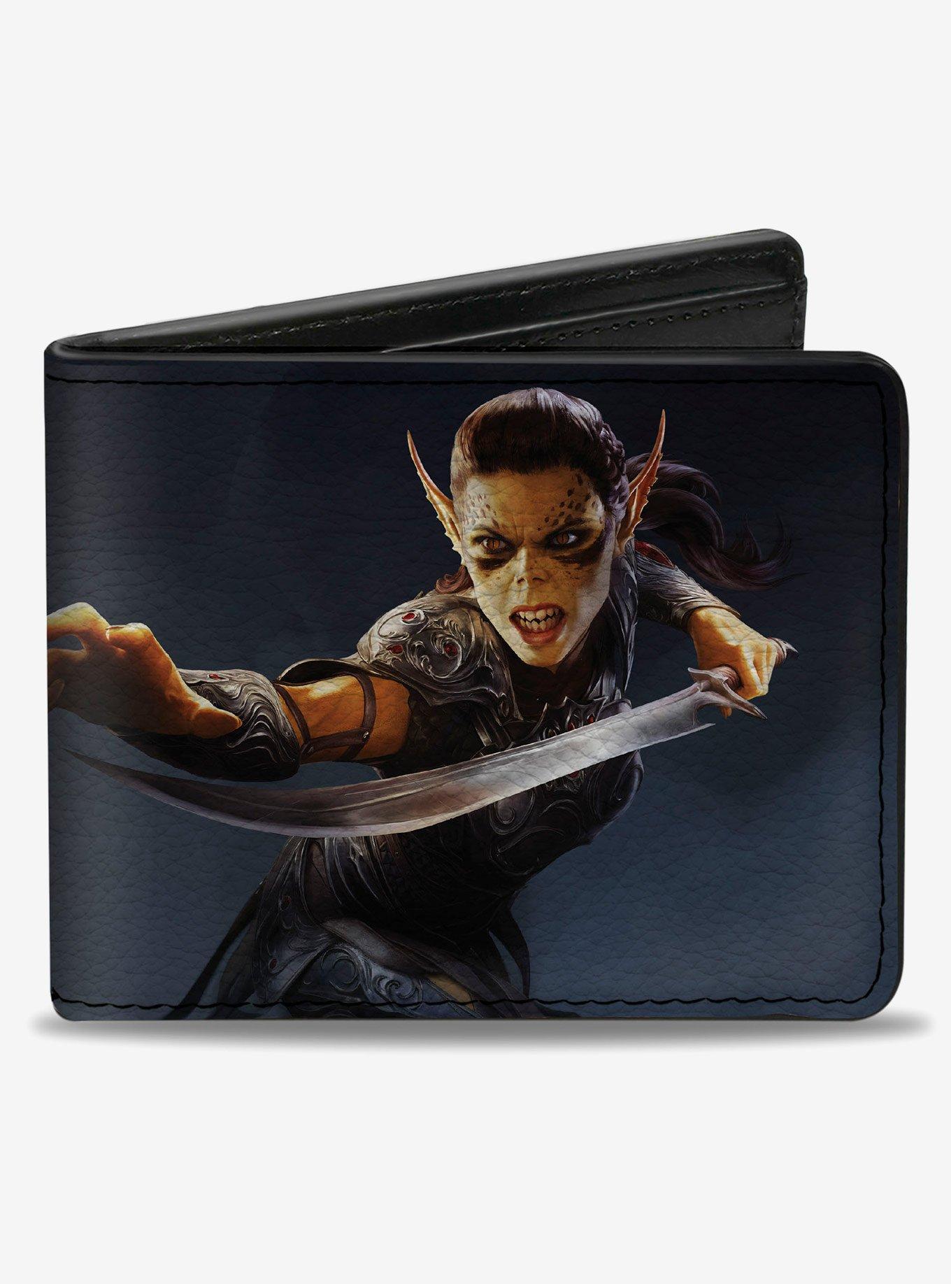 Baldur's Gate 3 LaeZel Sword Pose and Title Logo Bifold Wallet, , hi-res