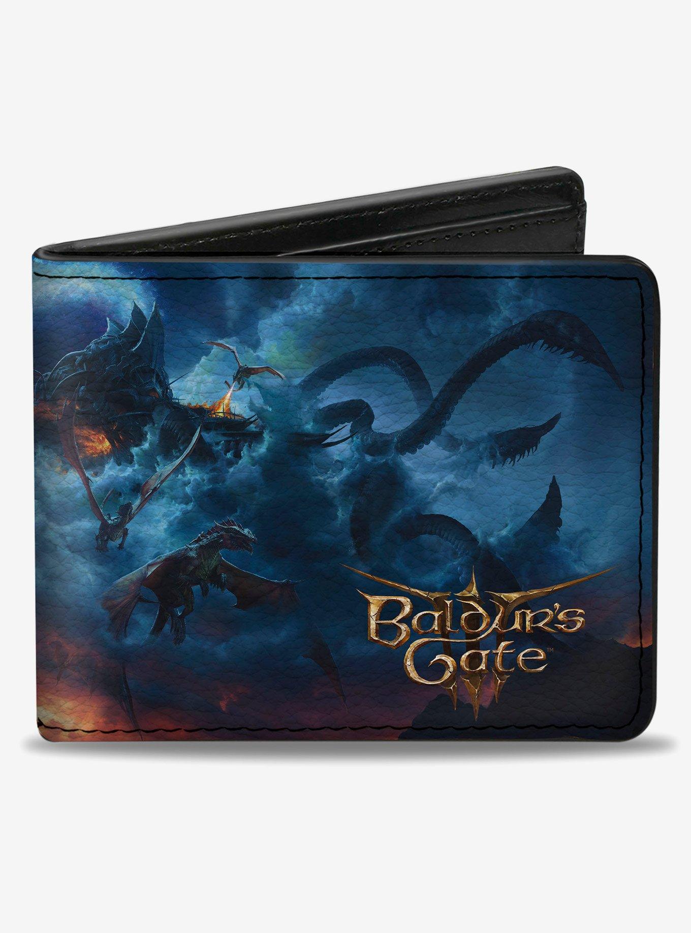 Baldur's Gate 3 Group Pose Scenes and Title Logo Bifold Wallet, , hi-res