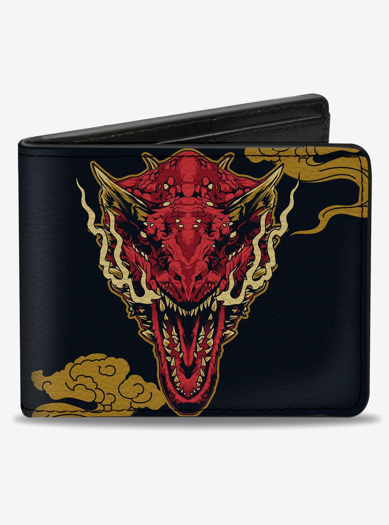House of the Dragon Caraxes Breathing Fire Pose and Clouds Bifold Wallet, , hi-res