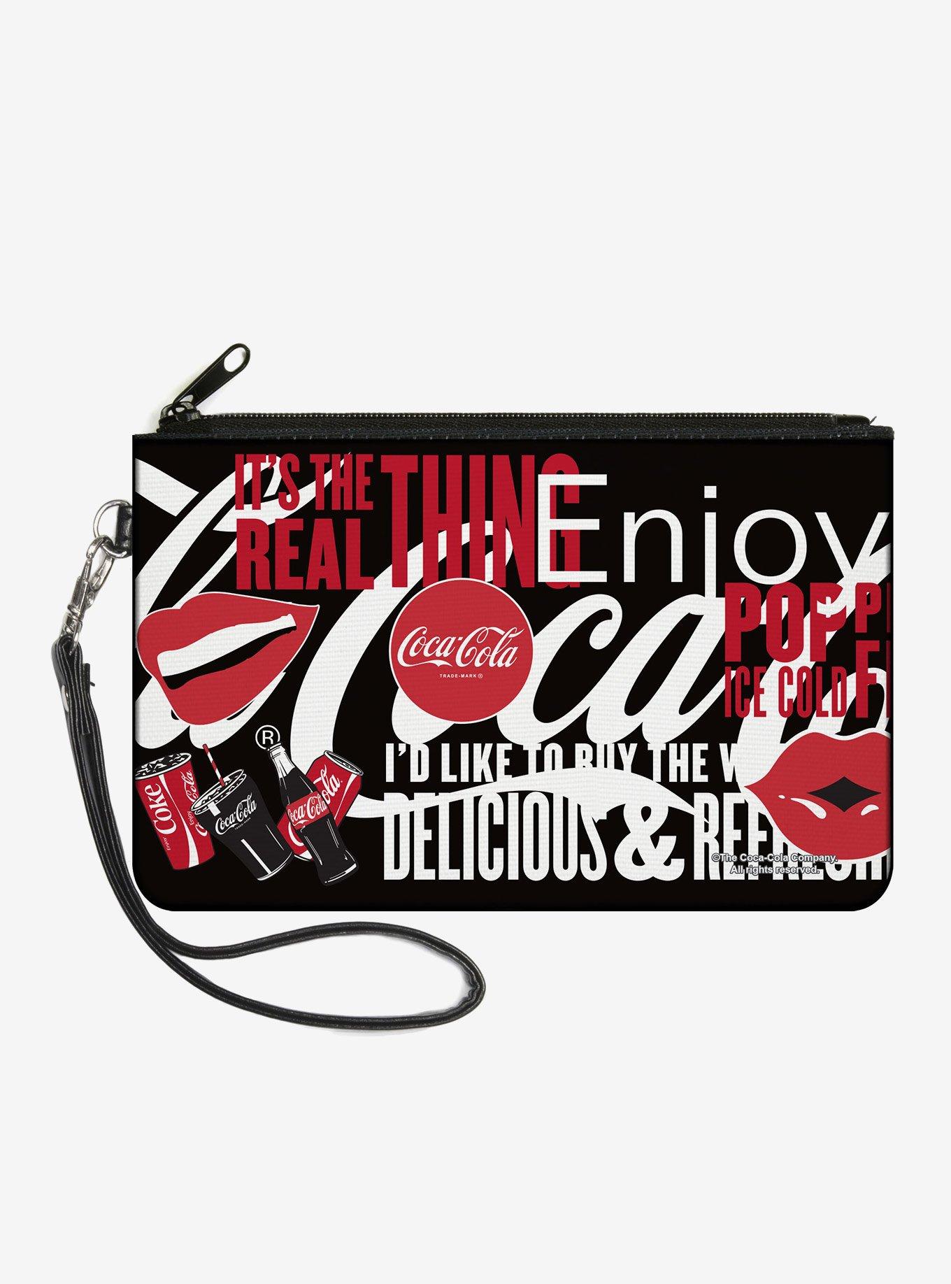 Coca-Cola Its The Real Thing Collage Zip Clutch Wallet, , hi-res