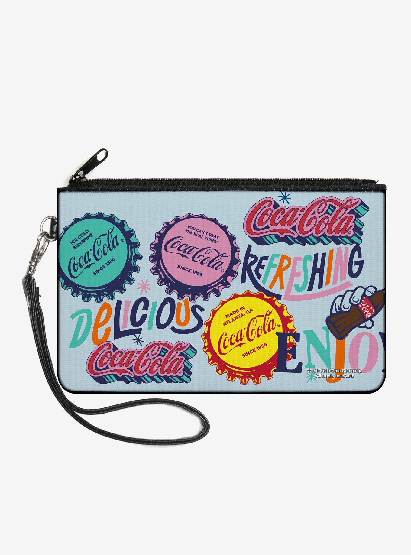 Coca-Cola Coca Cola Delicious Refreshing Bottle Caps Zip Clutch Wallet, , hi-res