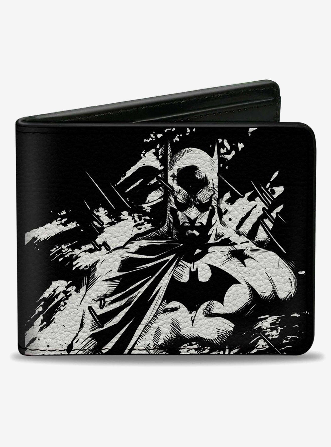 DC Comics Batman the Dark Knight and  Joker Smiling Sketch Poses Bifold Wallet, , hi-res