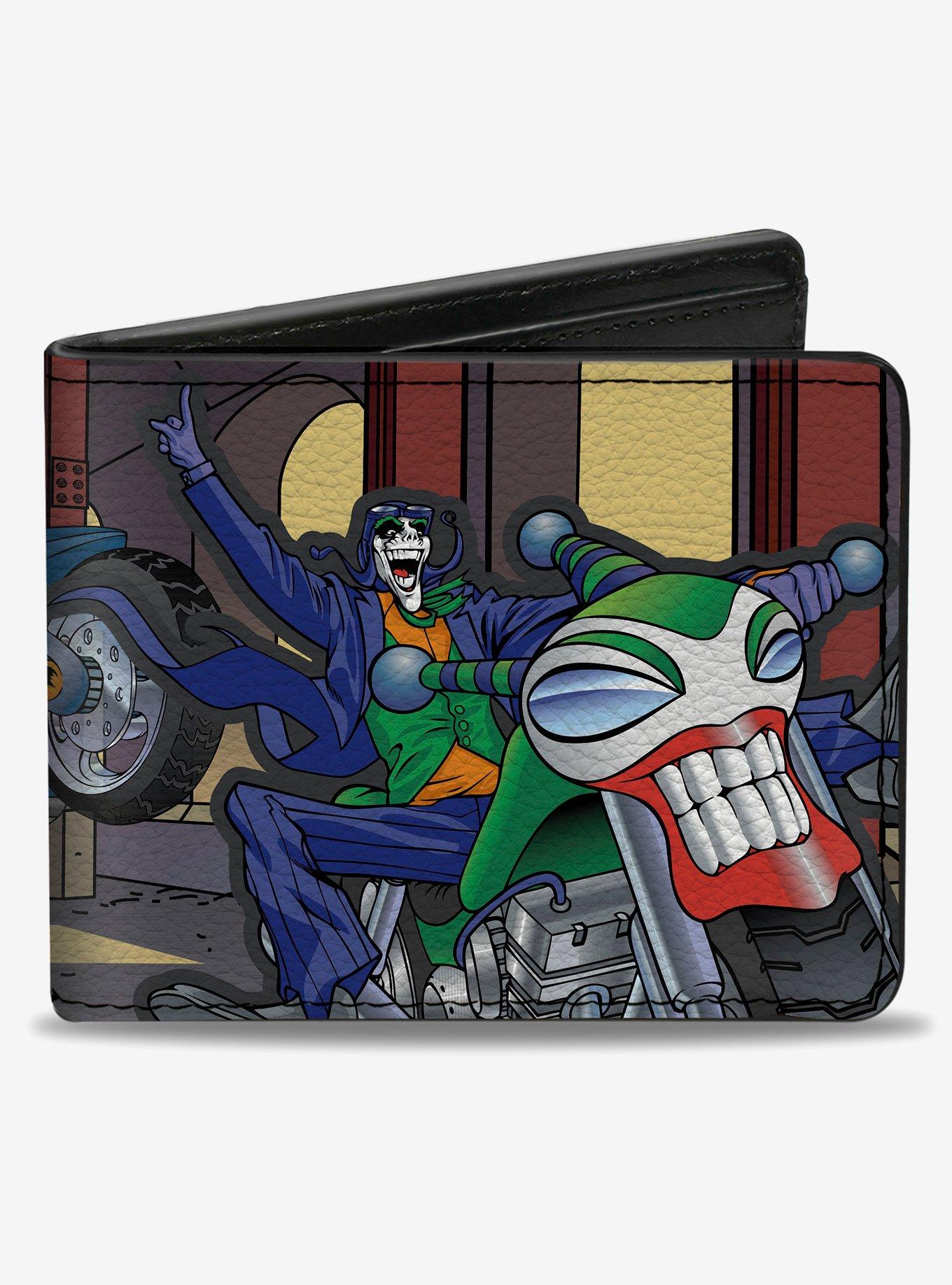 DC Comics Batman Chasing Joker On Motorcycle In Tunnel Scene Bifold Wallet, , hi-res
