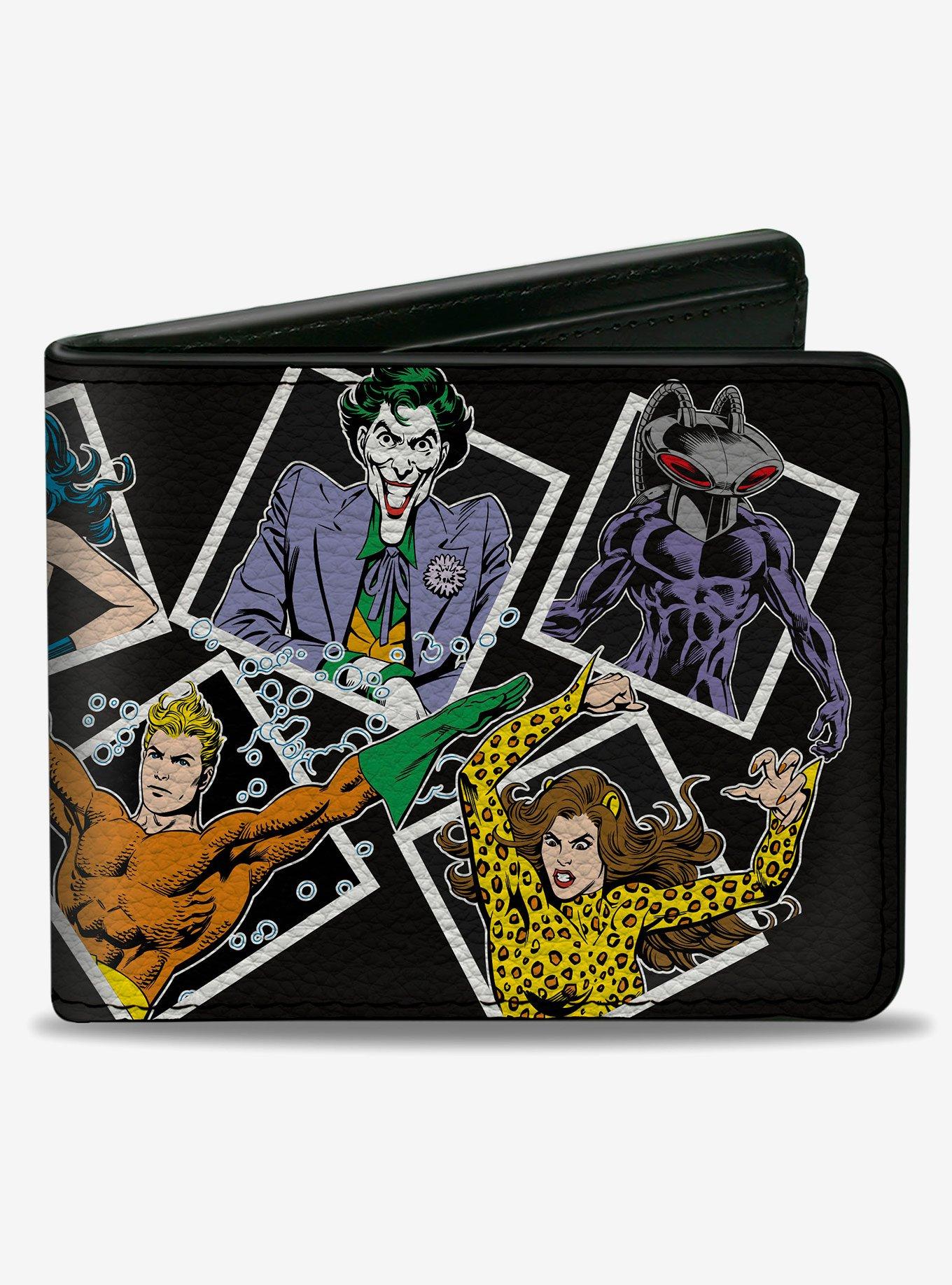 DC Comics Justice League Vintage Superhero and Villain Blocks Bifold Wallet, , hi-res
