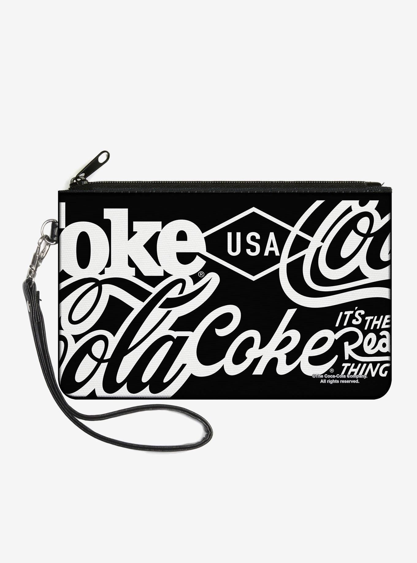 Coca-Cola Coke Typography Its The Real Thing Zip Clutch Wallet, , hi-res