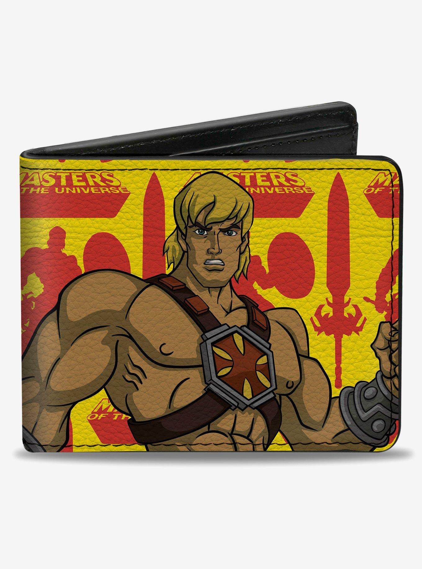 Masters of the Universe He Man Pose and Logo Bifold Wallet, , hi-res