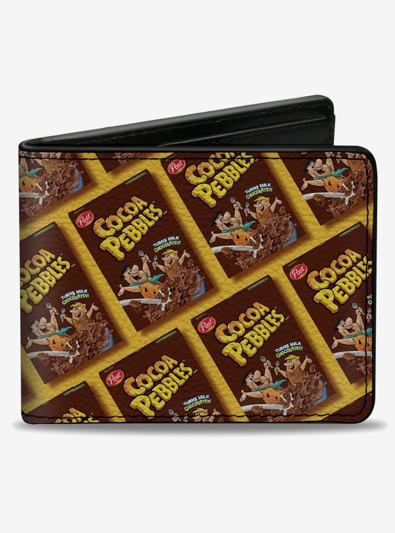 The Flintstones Cocoa Pebbles Fred and Barney Cereal Box Repeat Bifold Wallet, , hi-res