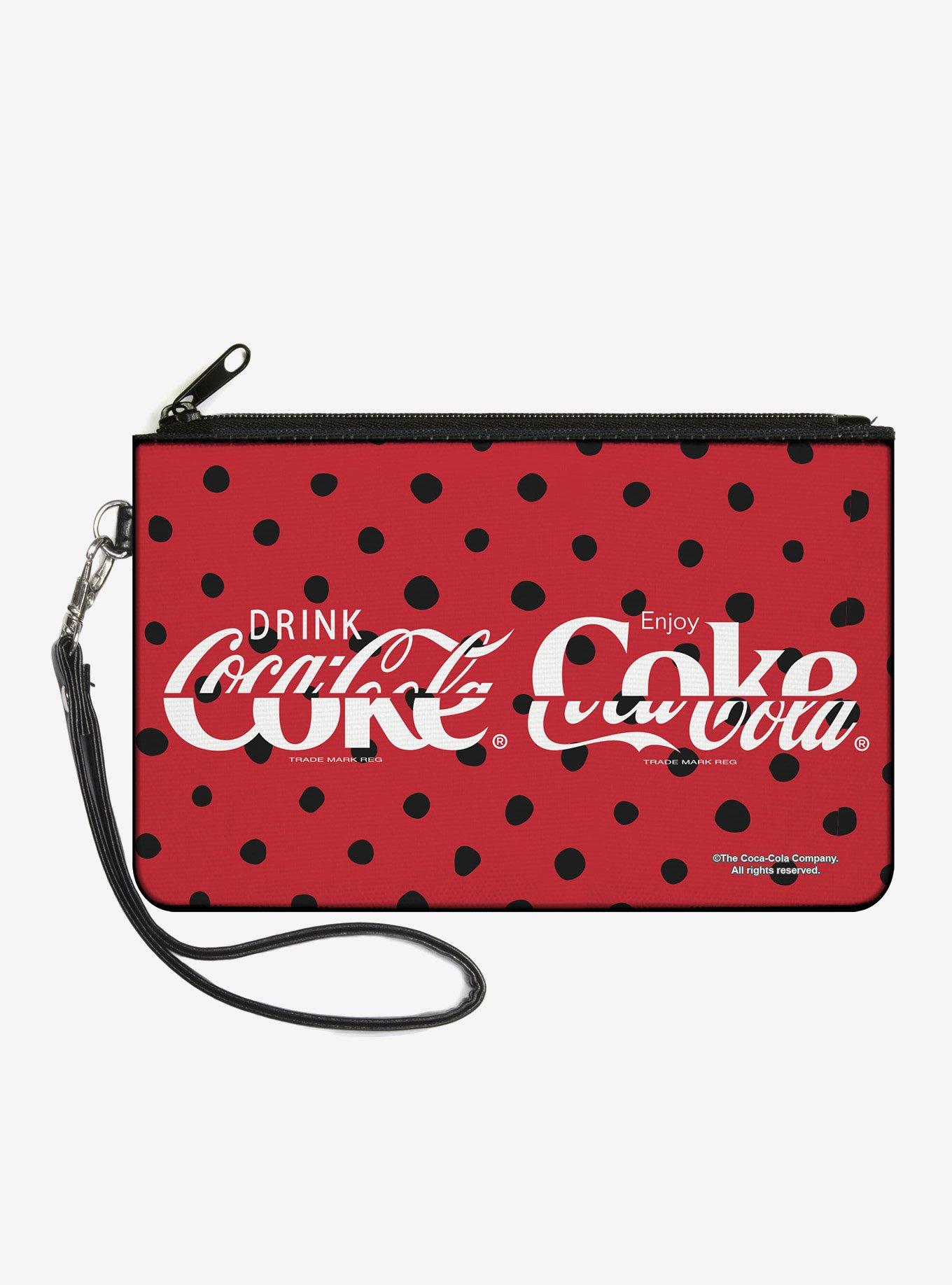 Coca-Cola Drink Coca Cola Coke Polka Dot Zip Clutch Wallet, , hi-res
