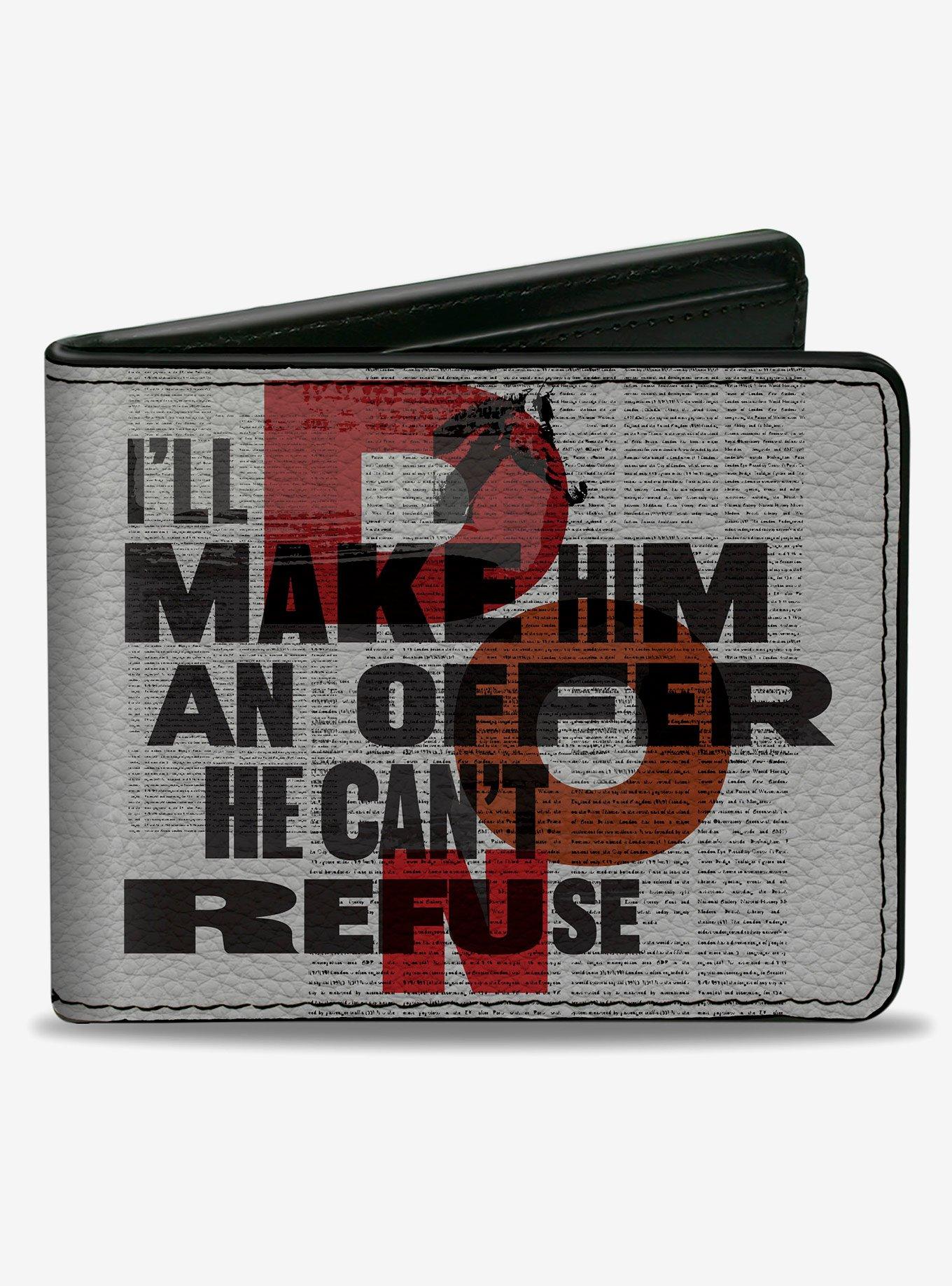 The Godfather I'll Make Him an Offer and Logo News Print Bifold Wallet, , hi-res