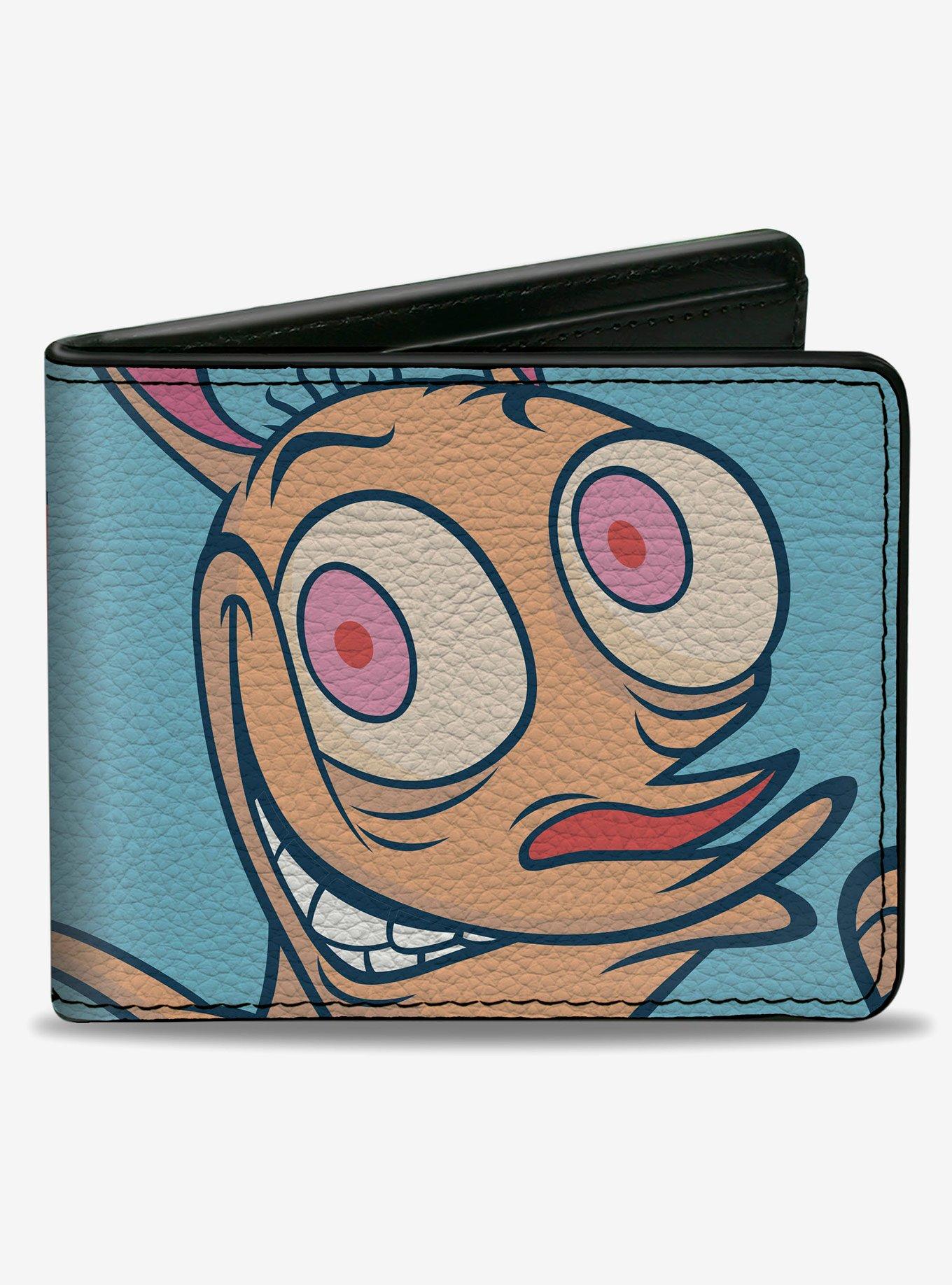 Ren and Stimpy Character Face Close Ups Light Bifold Wallet, , hi-res