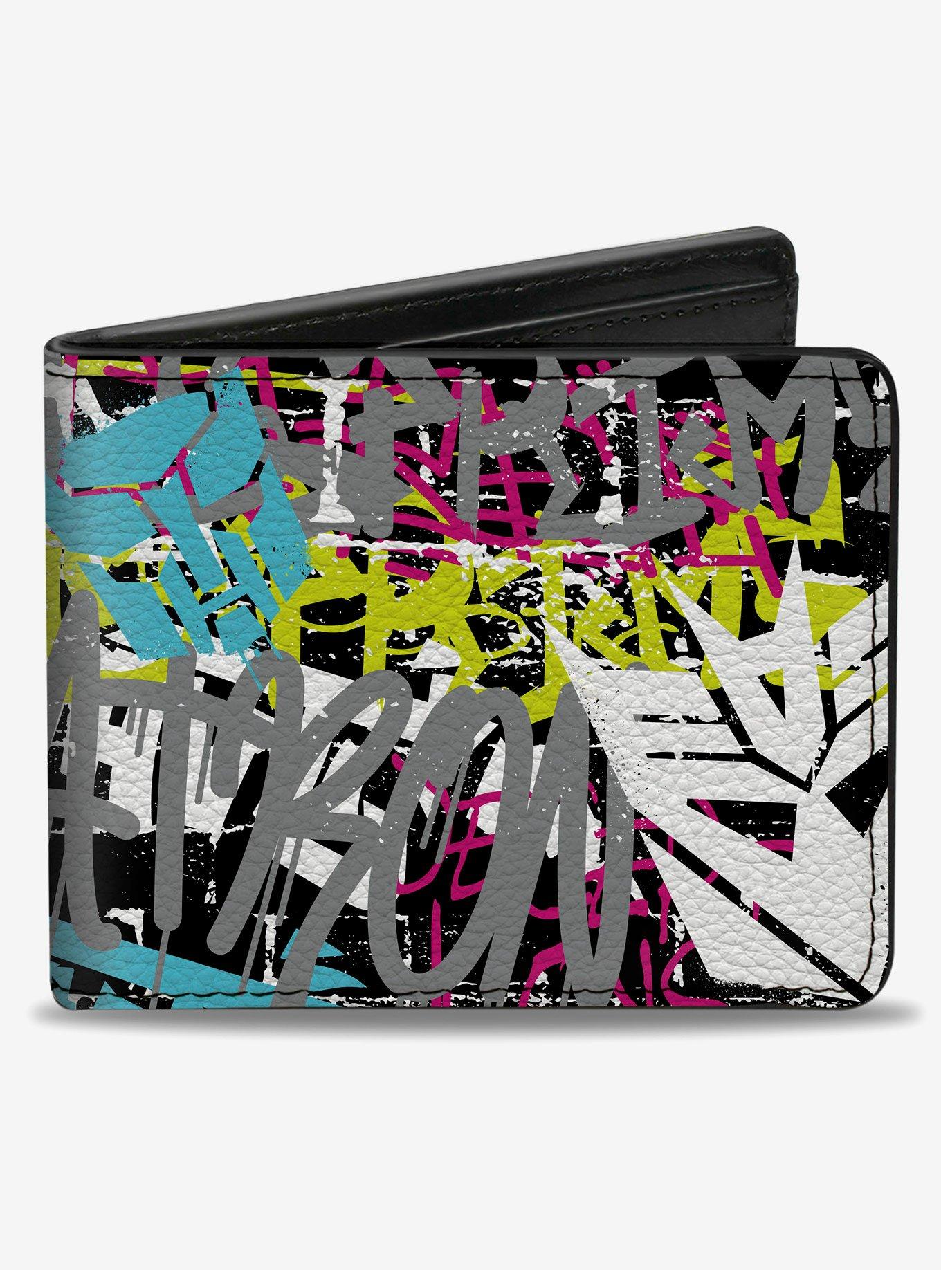 Transformers Icons and Names Graffiti Collage Bifold Wallet, , hi-res