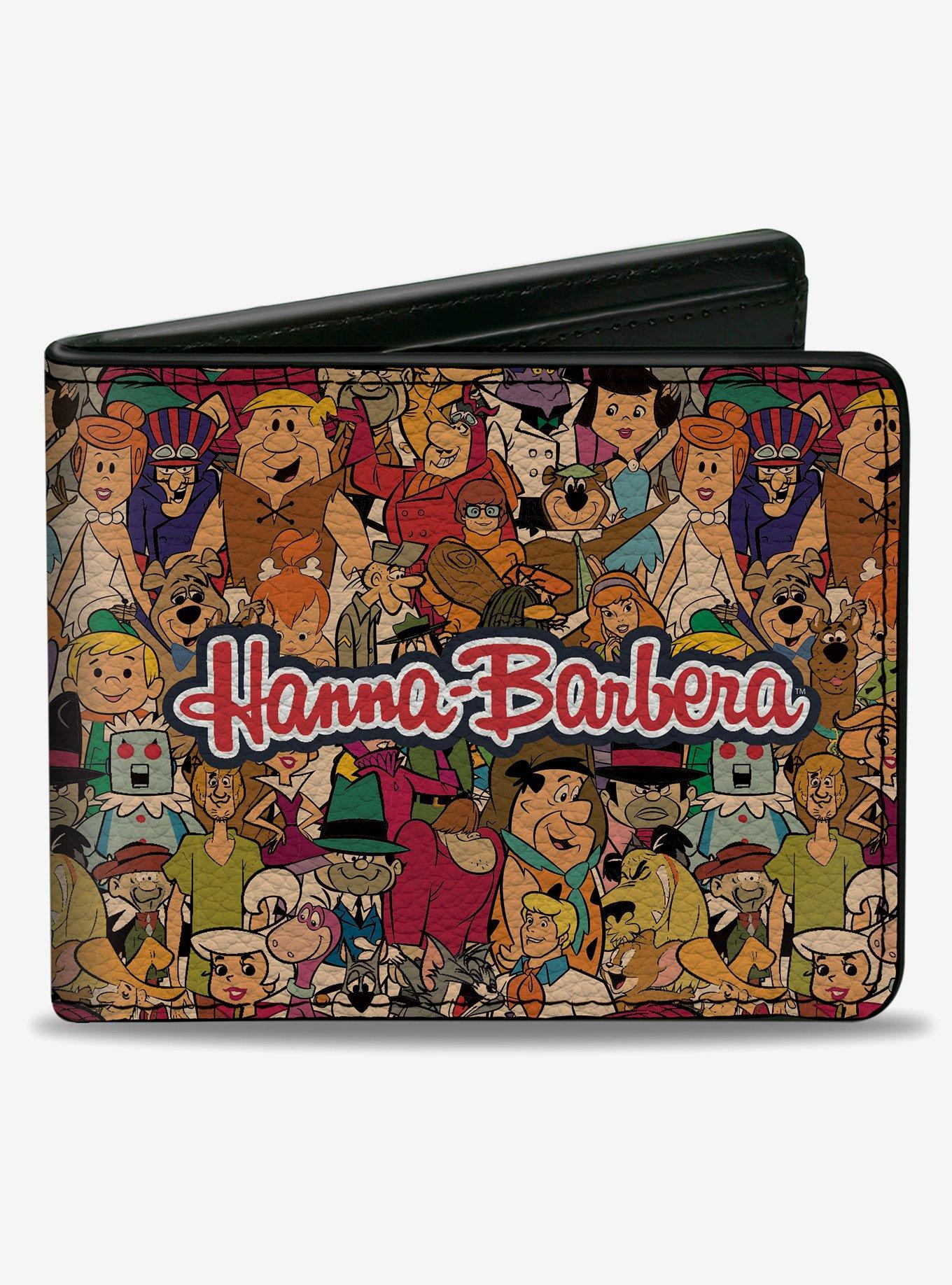 Hanna Barbera Title Logo Mutli Show Characters Stacked Bifold Wallet, , hi-res