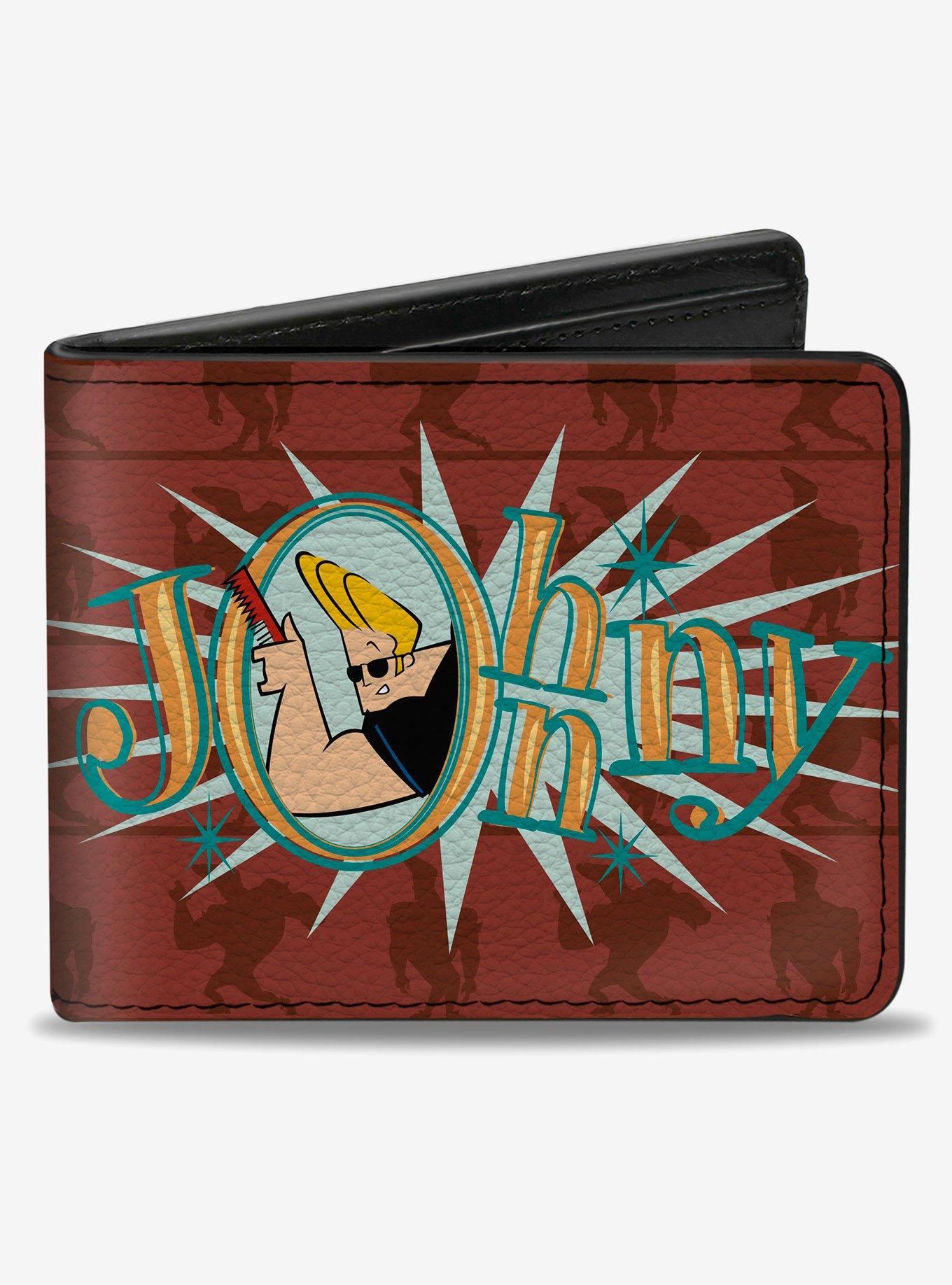 Johnny Bravo Title Logo and Flex Pose Turnss Bifold Wallet, , hi-res