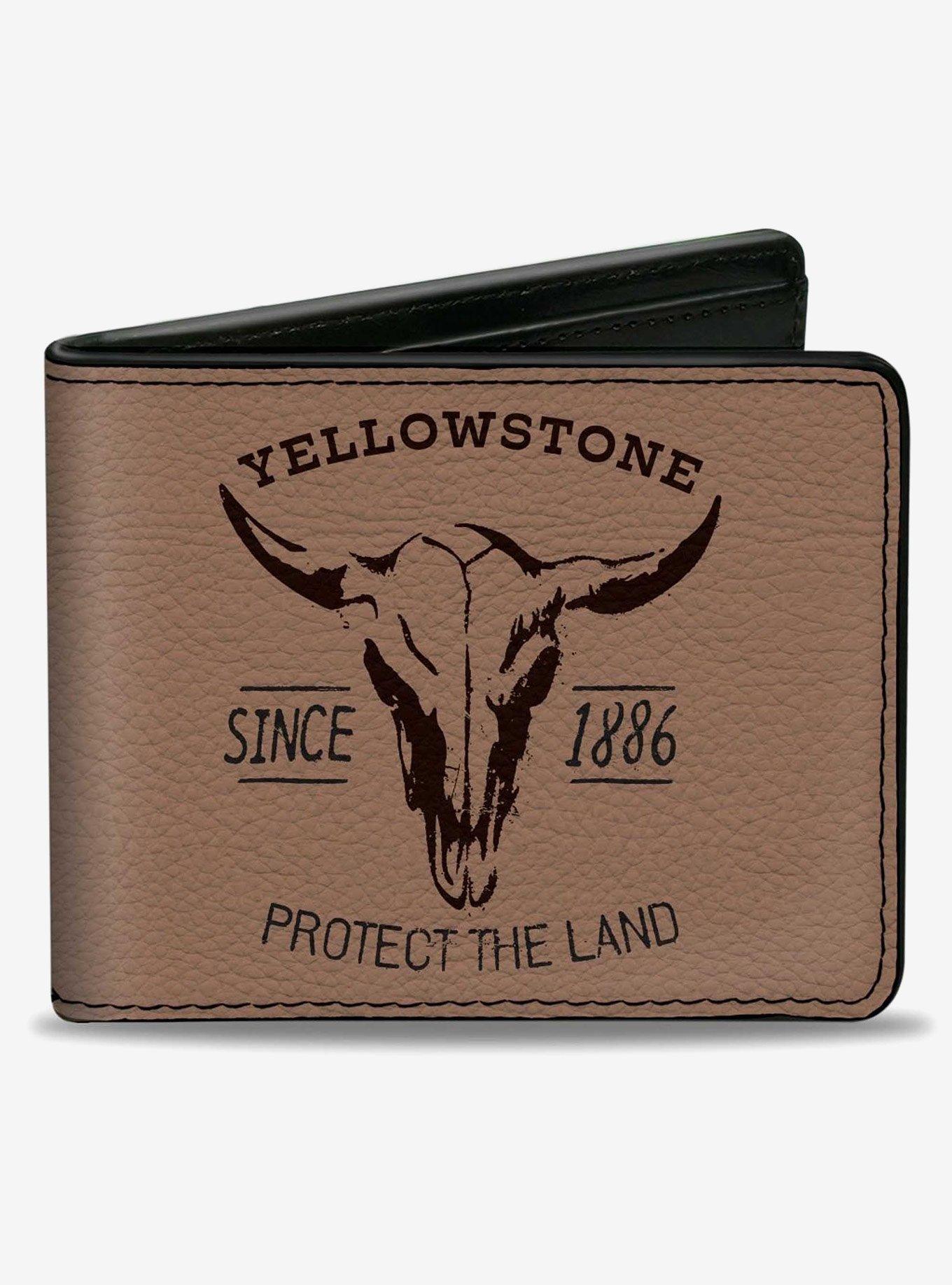 Yellowstonetone Protect the Land Since 1886 Tan Bifold Wallet, , hi-res