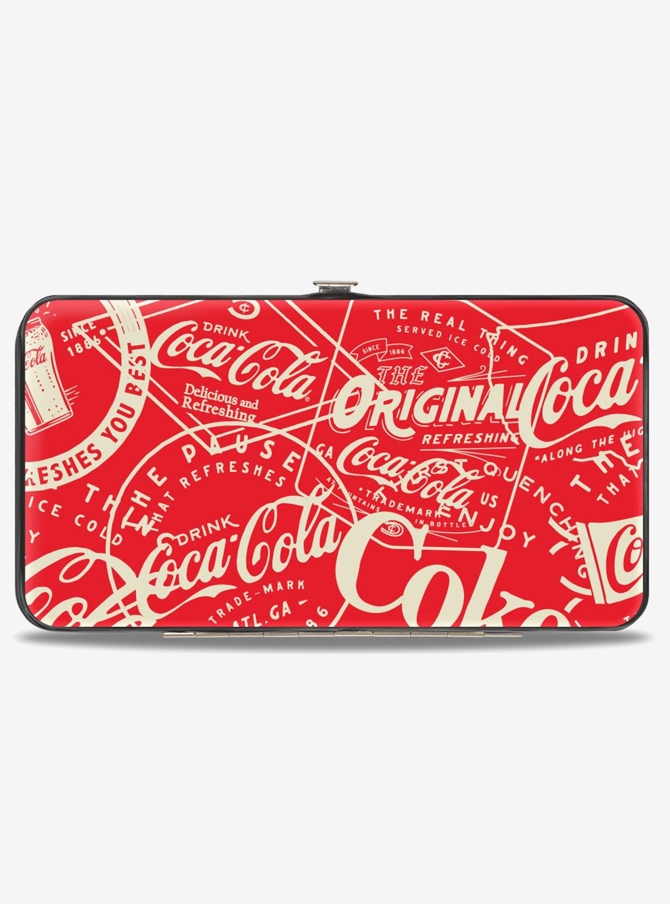 Coca-Cola Vintage Coca Cola Coke Icons and Ad Logos Hinged Wallet