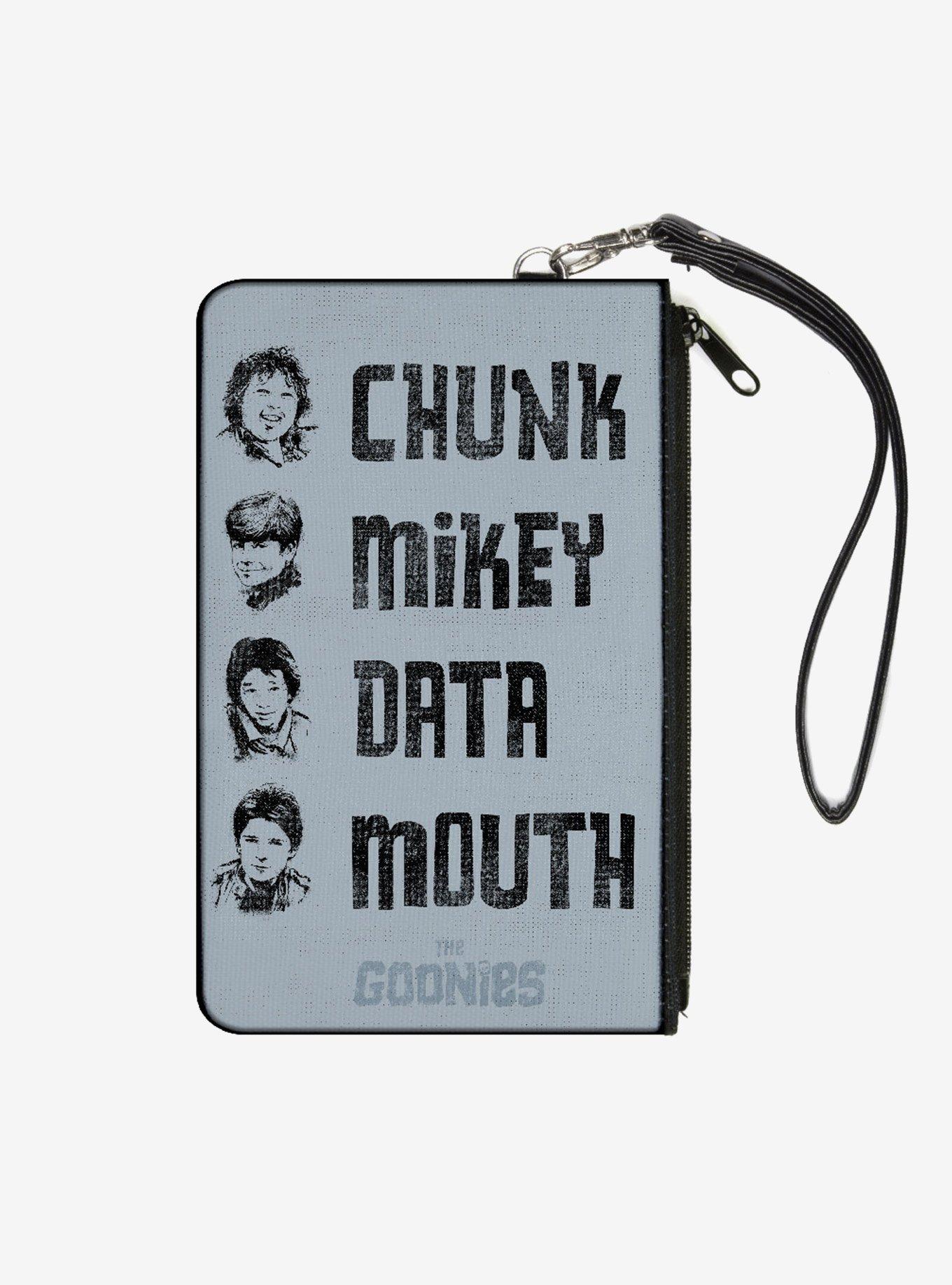 The Goonies Chunk Mikey Data Mouth Poses Periwinkle Zip Clutch Wallet, , hi-res