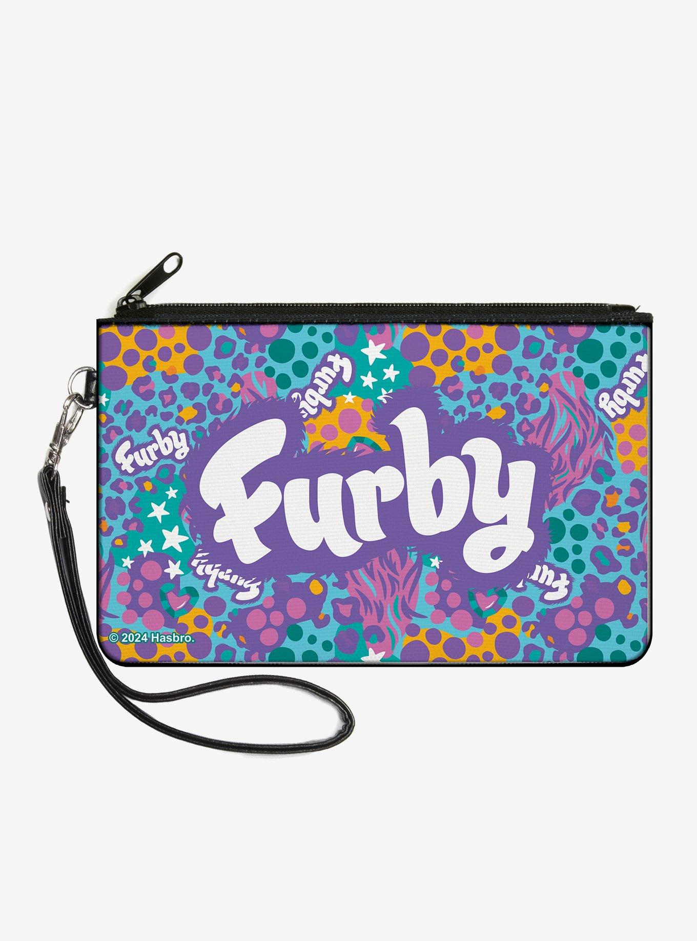 Furby Title Logo Fur Print Zip Clutch Wallet, , hi-res