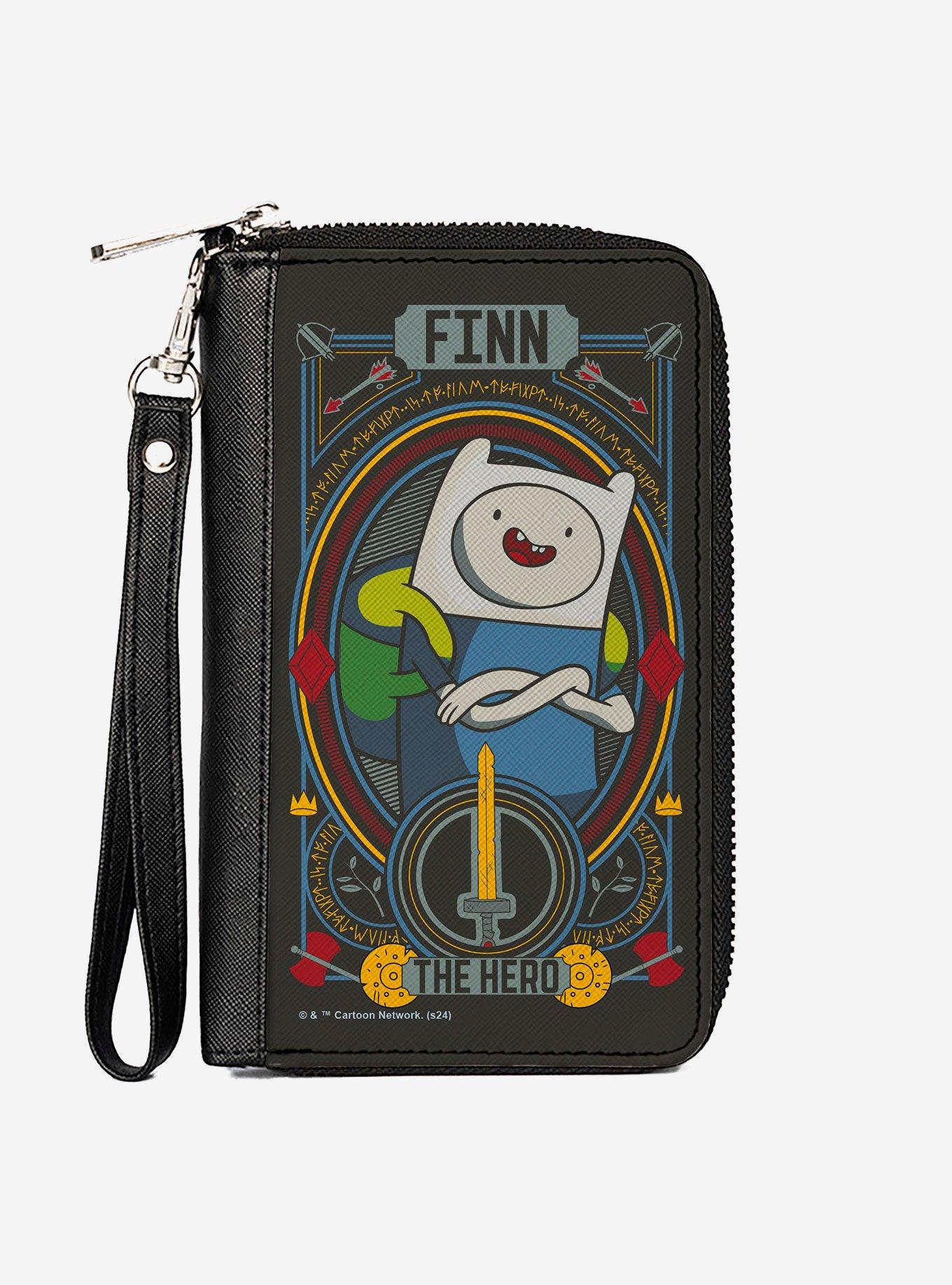 Adventure Time Finn the Hero Pose and Sword Icon/Multi Zip Around Wallet, , hi-res
