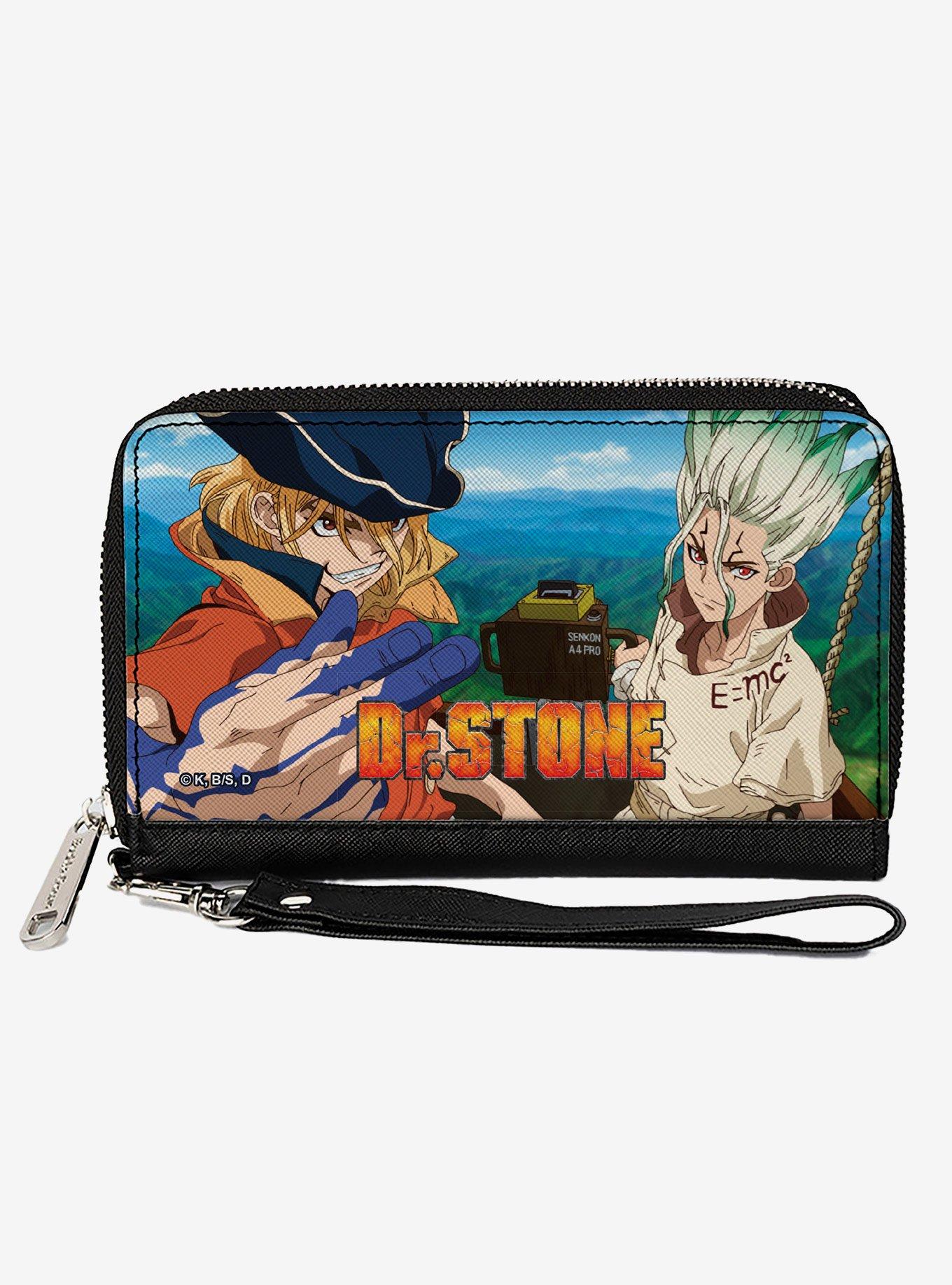 Dr. Stone Ryusui and Senku Pose and Title Logo Zip Around Wallet, , hi-res