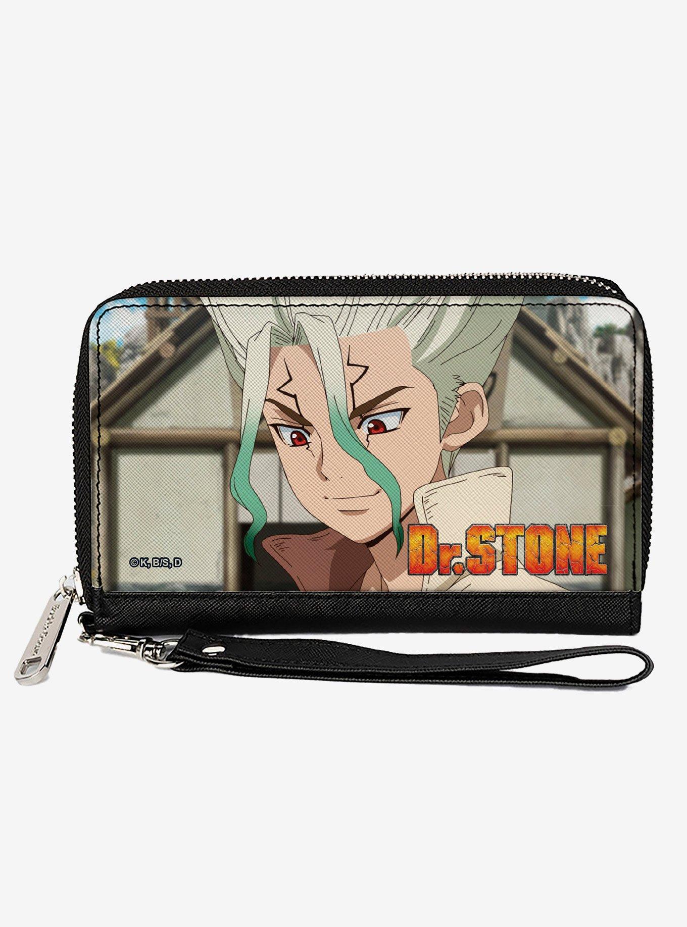 Dr. Stone Senku Ishigami Eyes Of Science Pose and Title Logo Zip Around Wallet, , hi-res