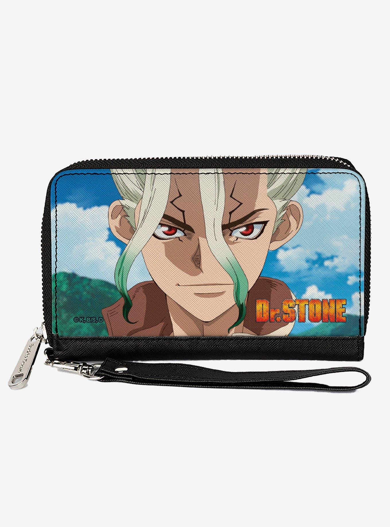 Dr. Stone Senku Ishigami New World Map Pose and Title Logo Zip Around Wallet, , hi-res