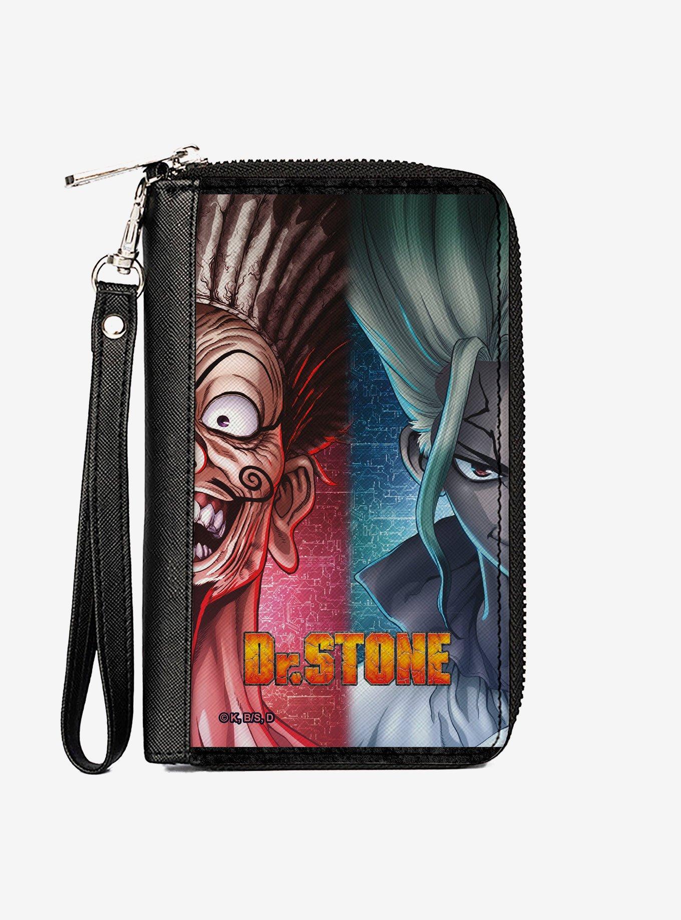 Dr. Stone Ibara Senku Split Pose and Title Logos Zip Around Wallet, , hi-res