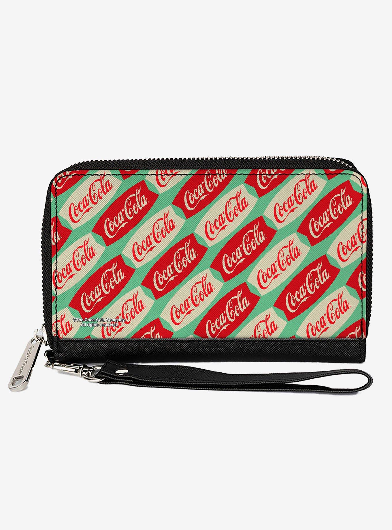 Coca-Cola Script Marquee Logo Green Zip Around Wallet, , hi-res