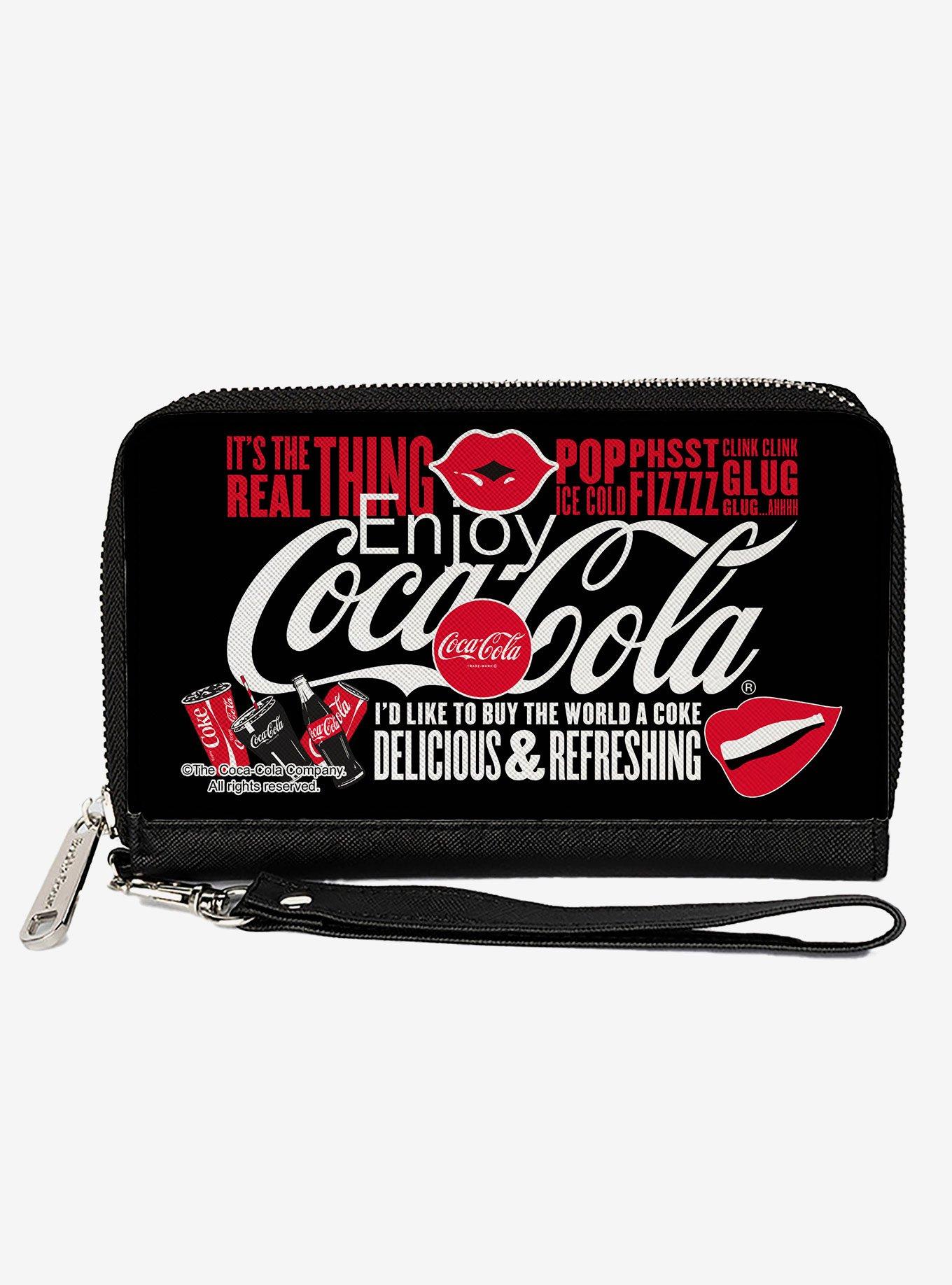 Coca-Cola Its The Real Thing Collage Zip Around Wallet, , hi-res