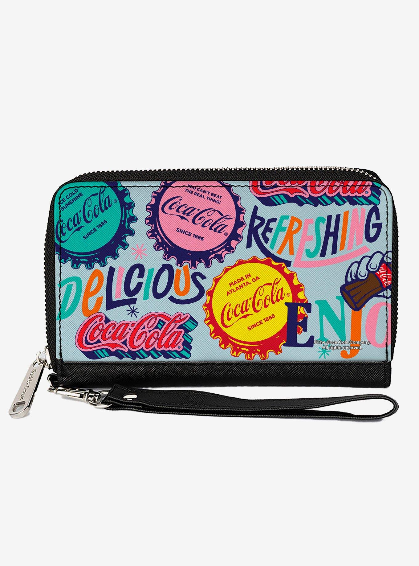 Coca-Cola Delicious Refreshing Bottle Caps Zip Around Wallet, , hi-res