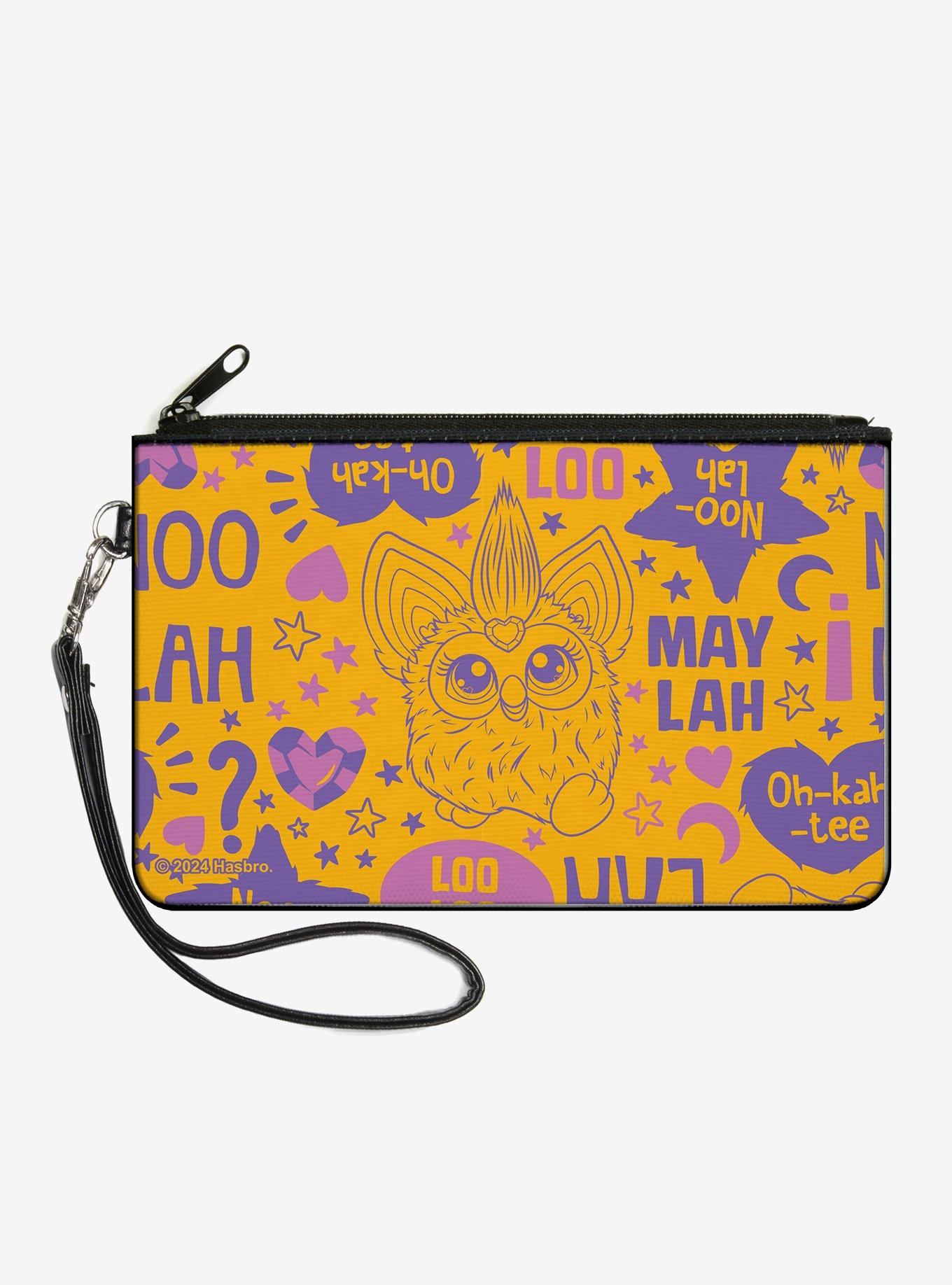 Furby Furbish Phrases and Icons Zip Clutch Wallet, , hi-res