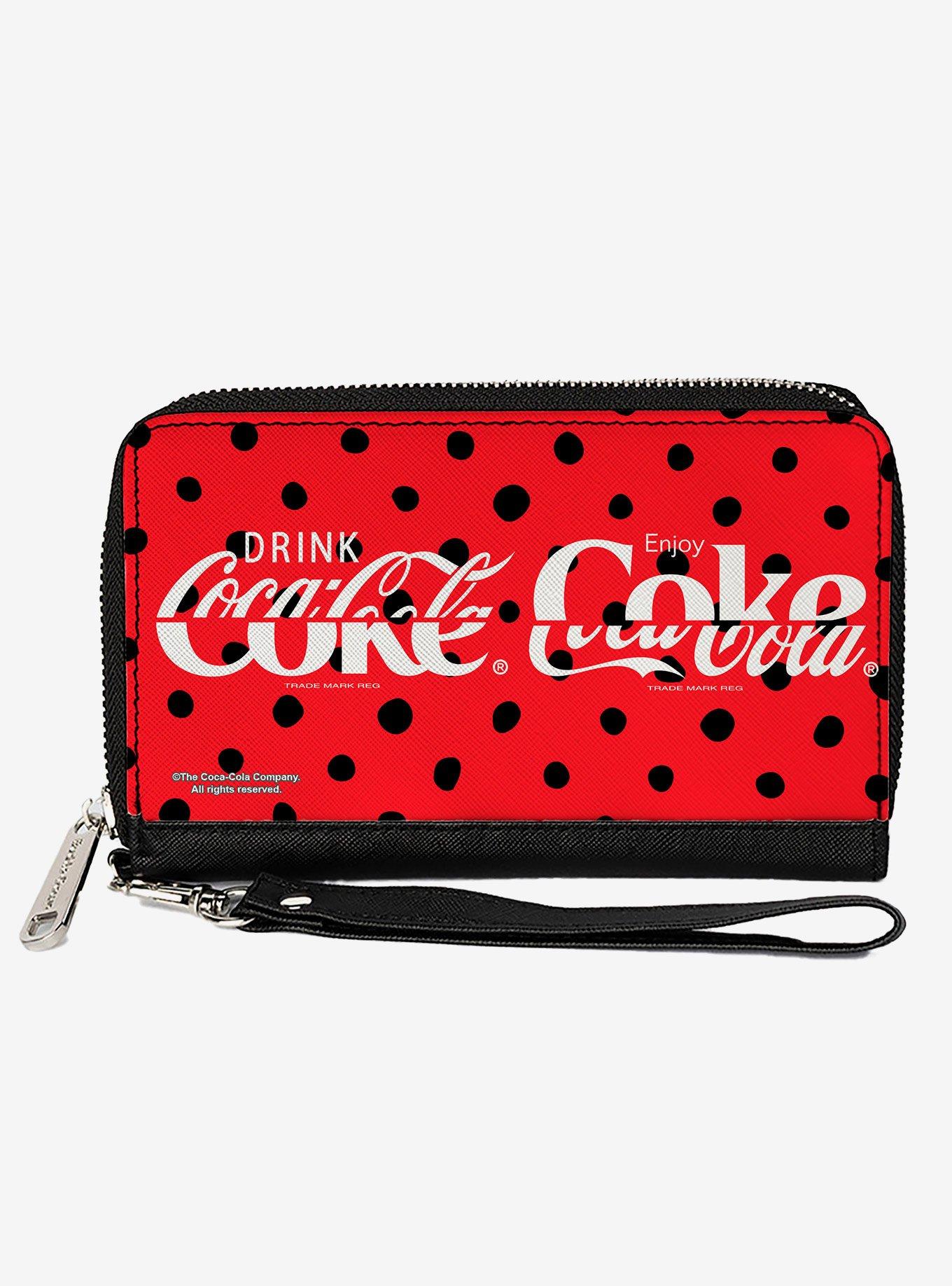 Coca-Cola Drink Coca Cola Coke Polka Dot Zip Around Wallet, , hi-res