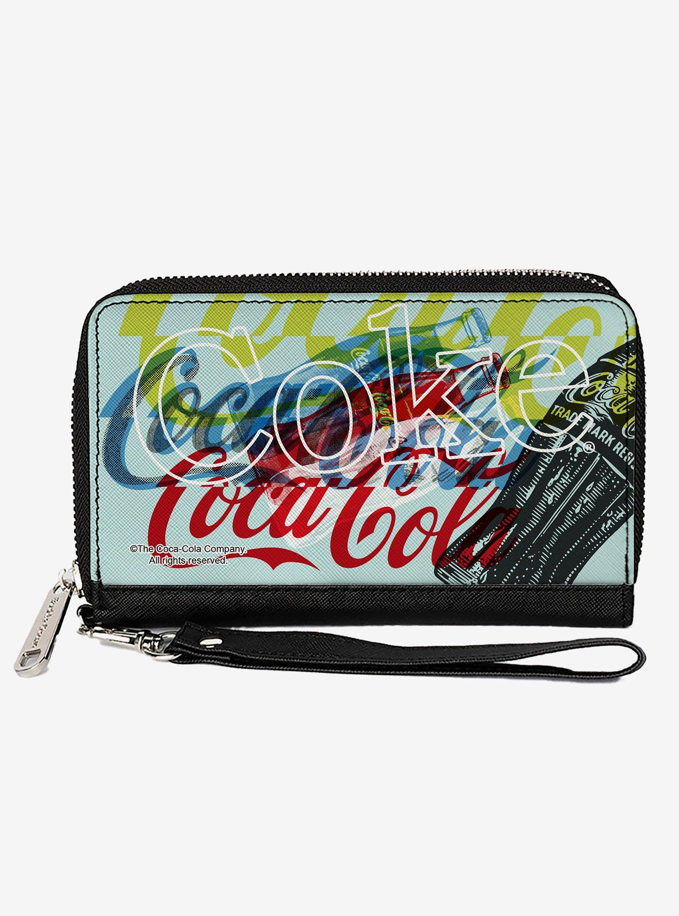 Coca-Cola Coke Logos and Bottle Pop Art Zip Around Wallet, , hi-res