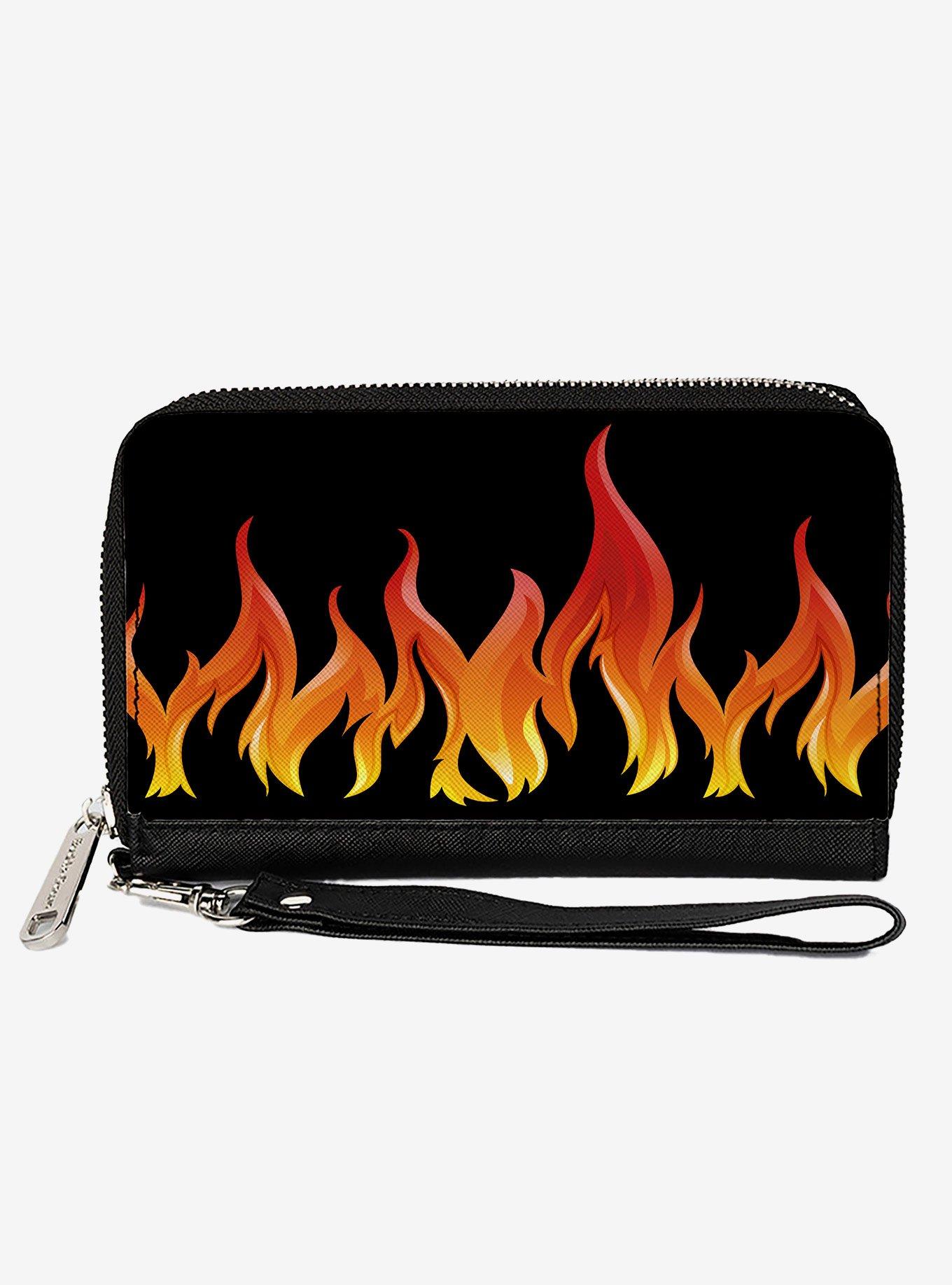 Flames Zip Around Wallet, , hi-res