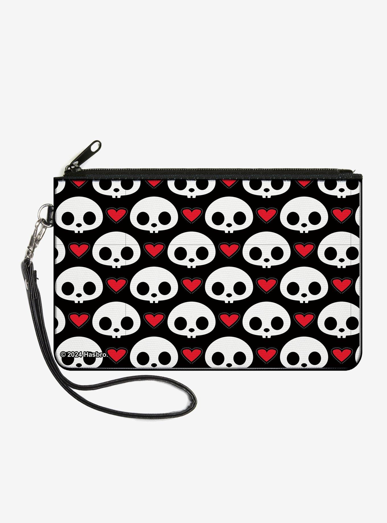 Skelanimals Face Logo and Heart Zip Clutch Wallet, , hi-res