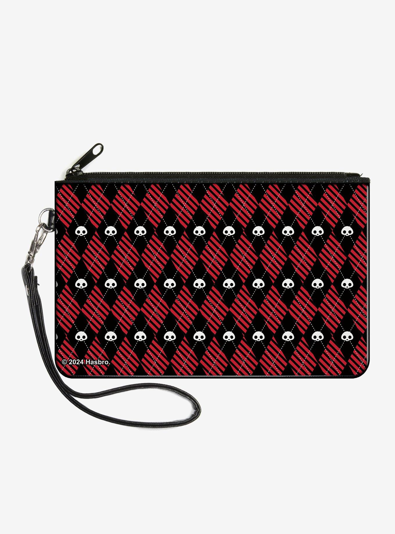 Skelanimals Face Logo Diamond Plaid Zip Clutch Wallet, , hi-res