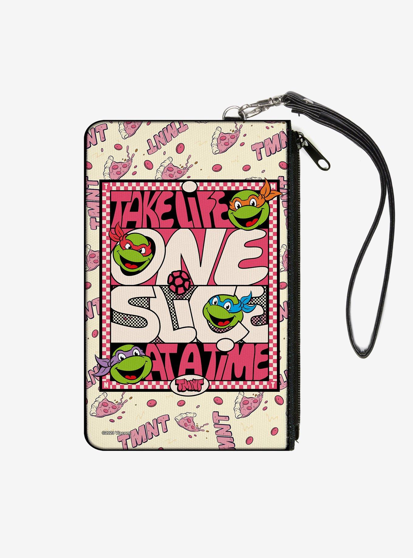 Teenage Mutant Ninja Turtles Take Life One Slice at a Time Pizza Collage Zip Clutch Wallet, , hi-res
