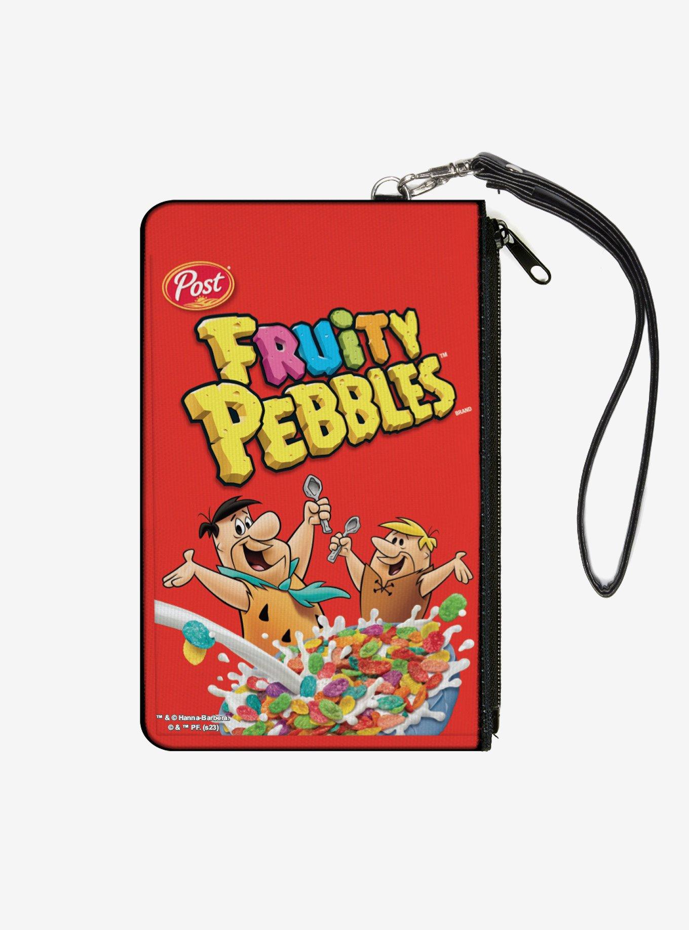 The Flintstones Fruity Pebbles Fred and Barney Cereal Box Replica Bright Zip Clutch Wallet, , hi-res