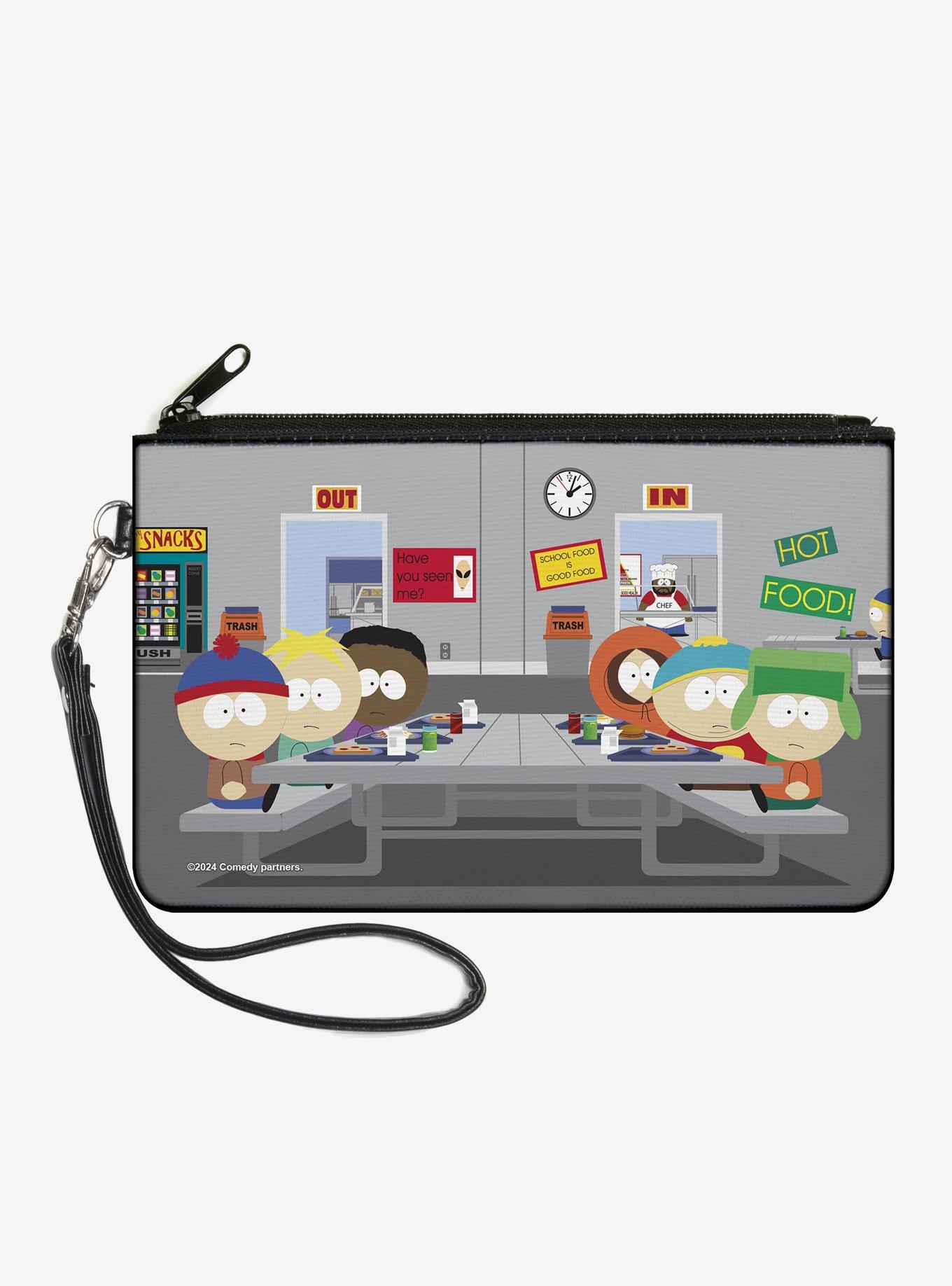 South Park Boys Group Cafeteria Table Scene Zip Clutch Wallet, , hi-res