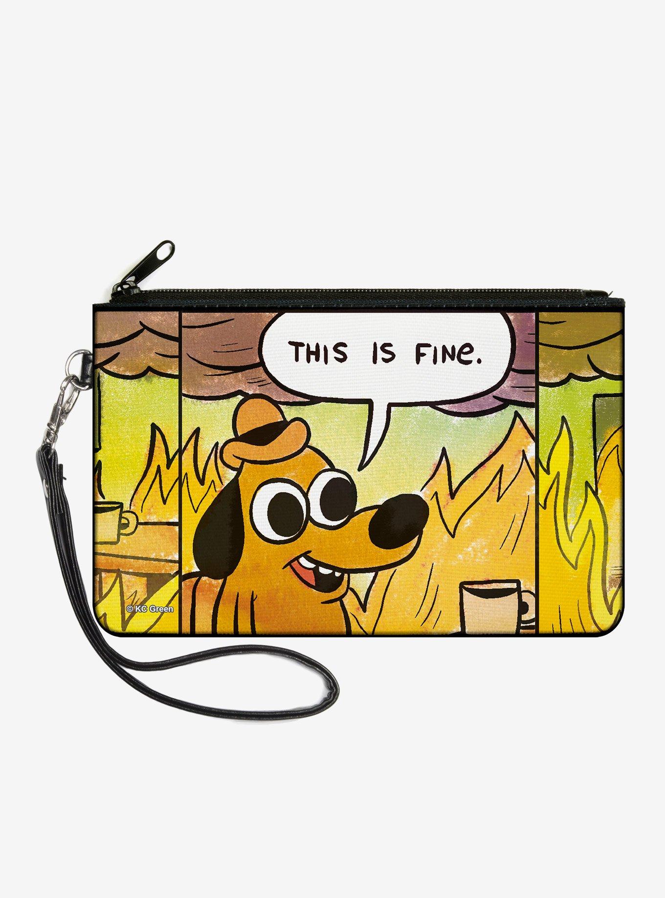 This is Fine Question Hound Cafe Fire Comic Strip Zip Clutch Wallet, , hi-res