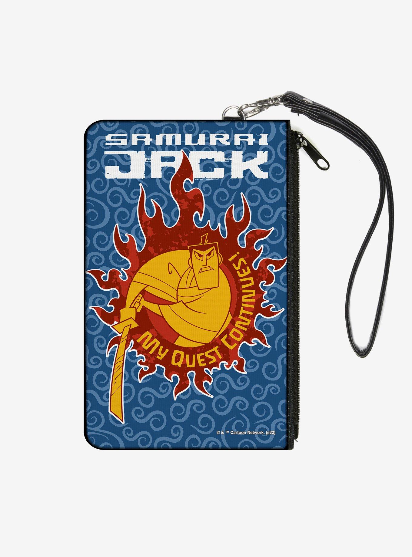 Samurai Jack My Quest Continues Katana Pose Swirl Zip Clutch Wallet, , hi-res