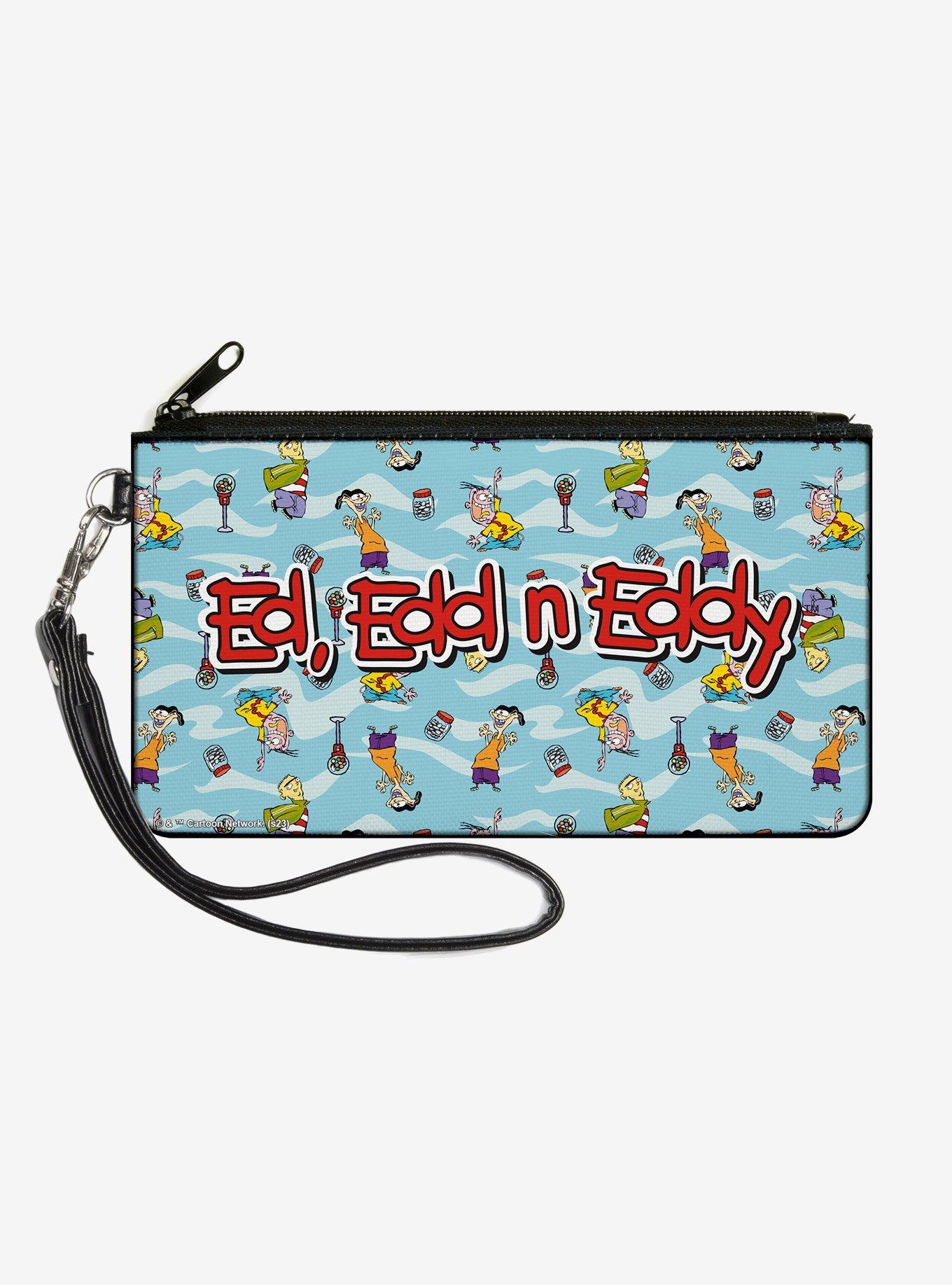 Ed Edd N Eddy Title Logo and Character Poses Scattered Zip Clutch Wallet, , hi-res