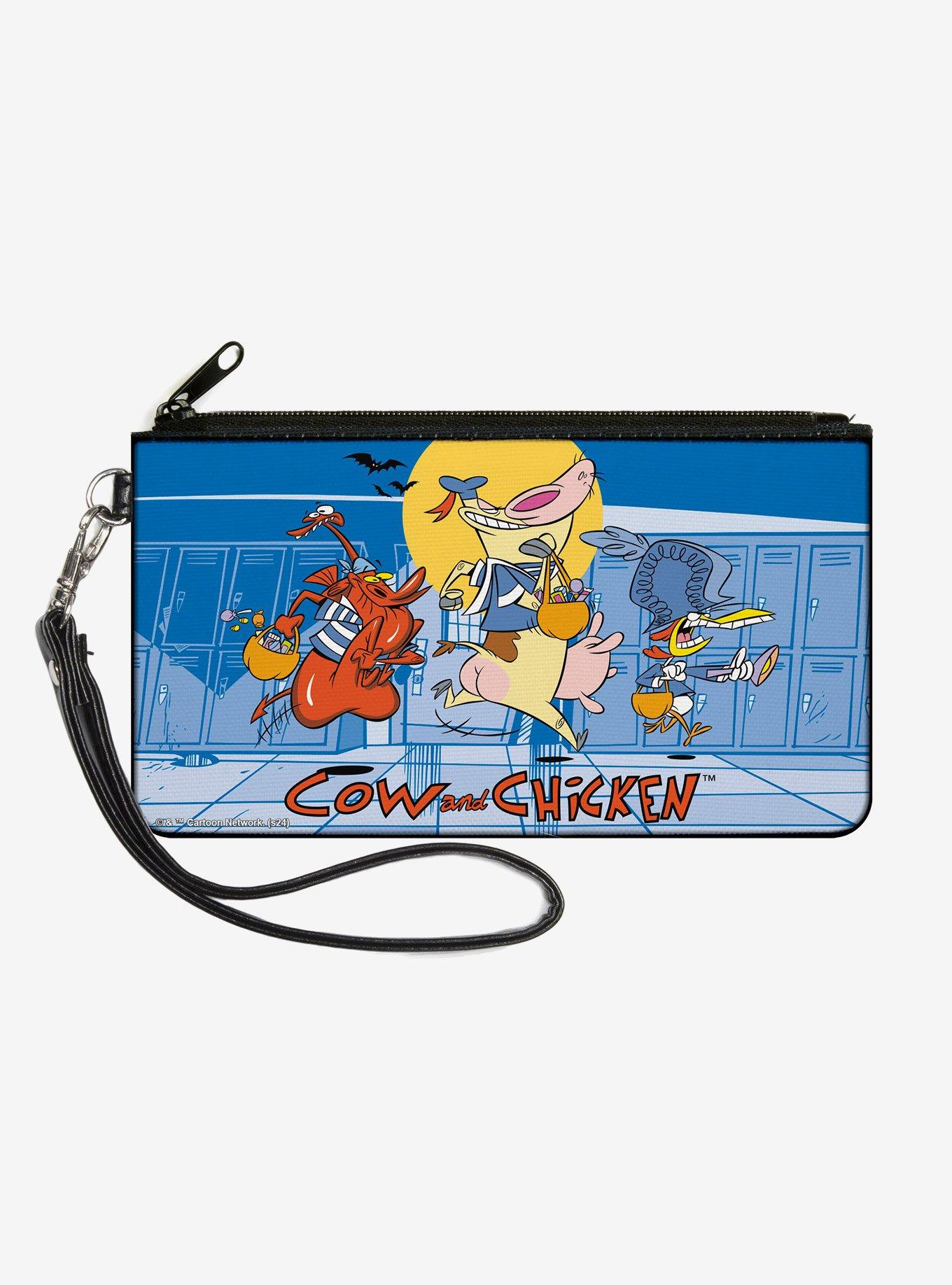Cow and Chicken with Guy Running Pose and Title Logo Zip Clutch Wallet, , hi-res