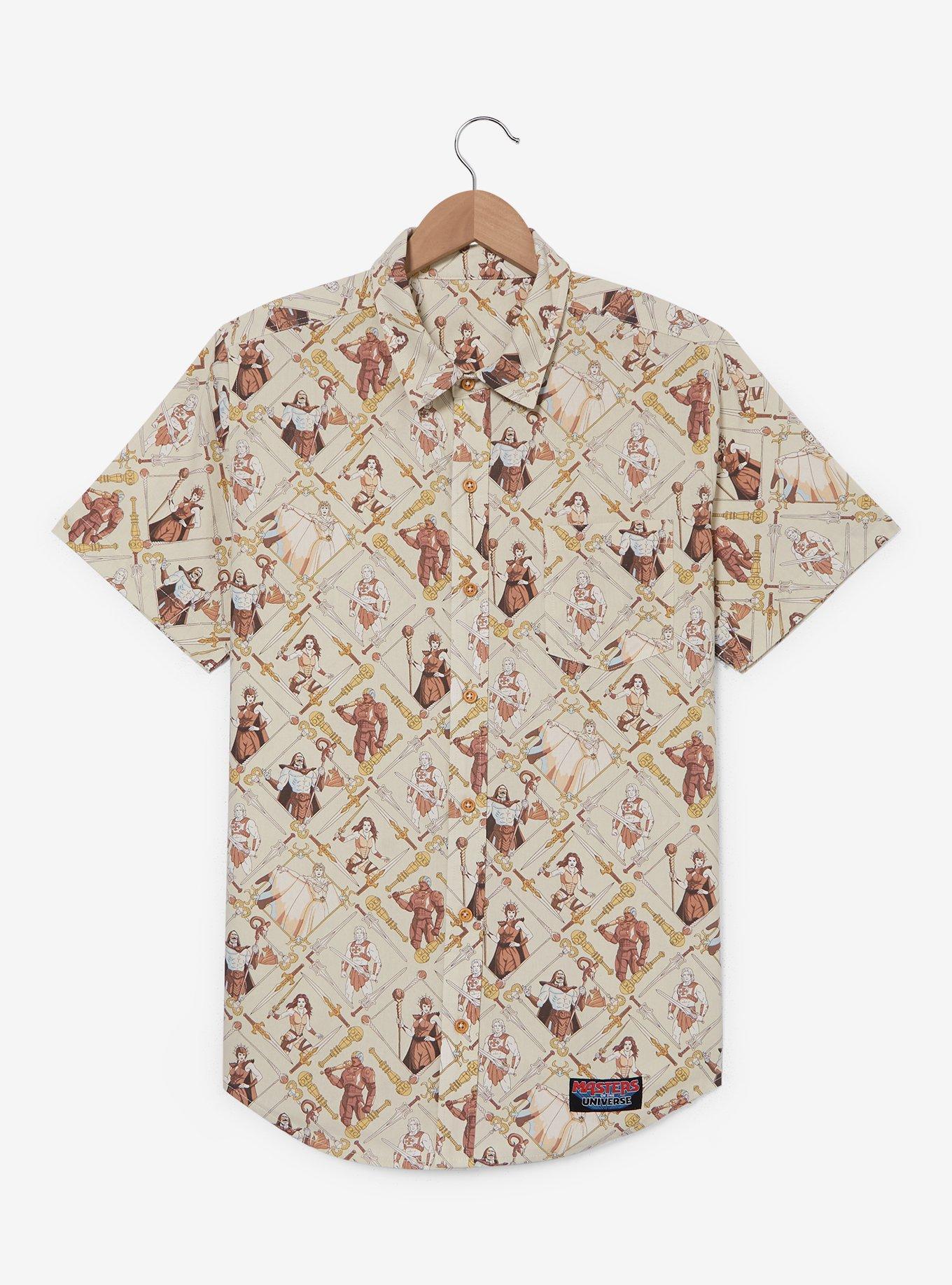Masters Of The Universe Characters Allover Print Woven Button-Up - BoxLunch Exclusive, , hi-res
