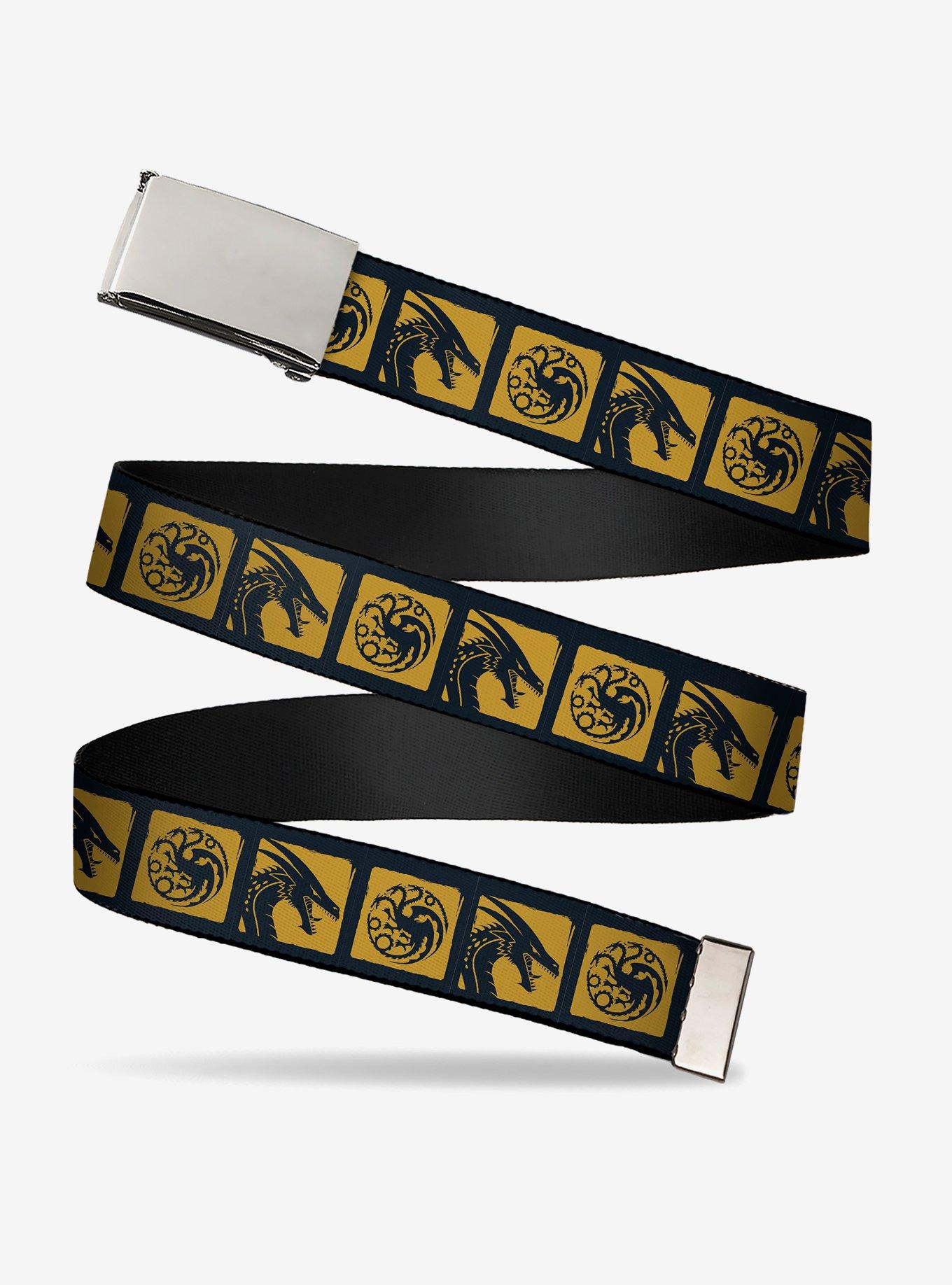 House of the Dragon Targaryen Sigil and Dragon Roar Blocks Clamp Buckle Belt, , hi-res
