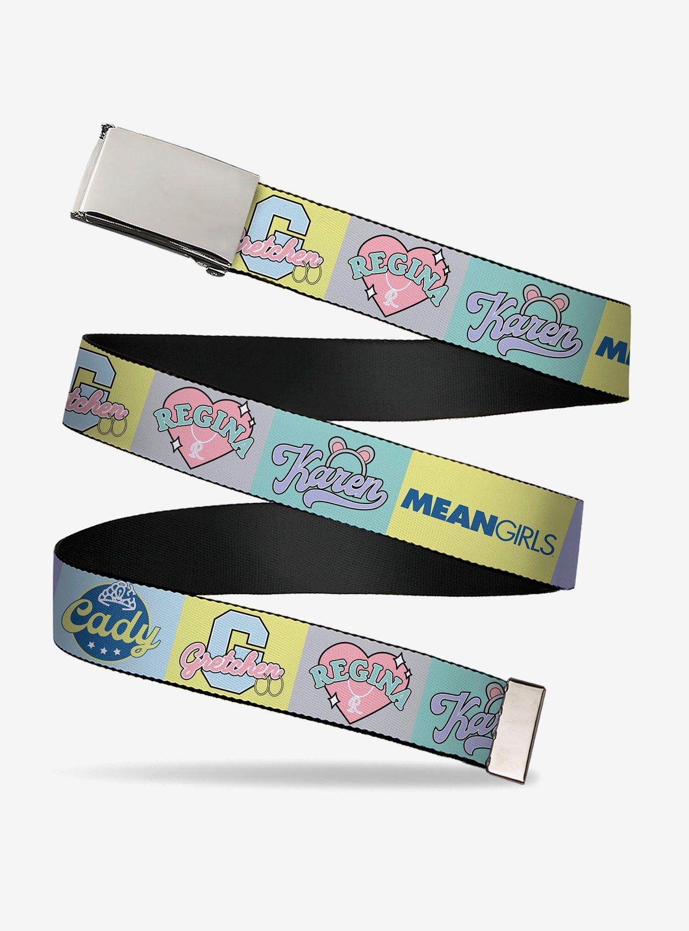 Mean Girls The Plastics Icon Blocks Multi Pastel Clamp Buckle Belt, , hi-res
