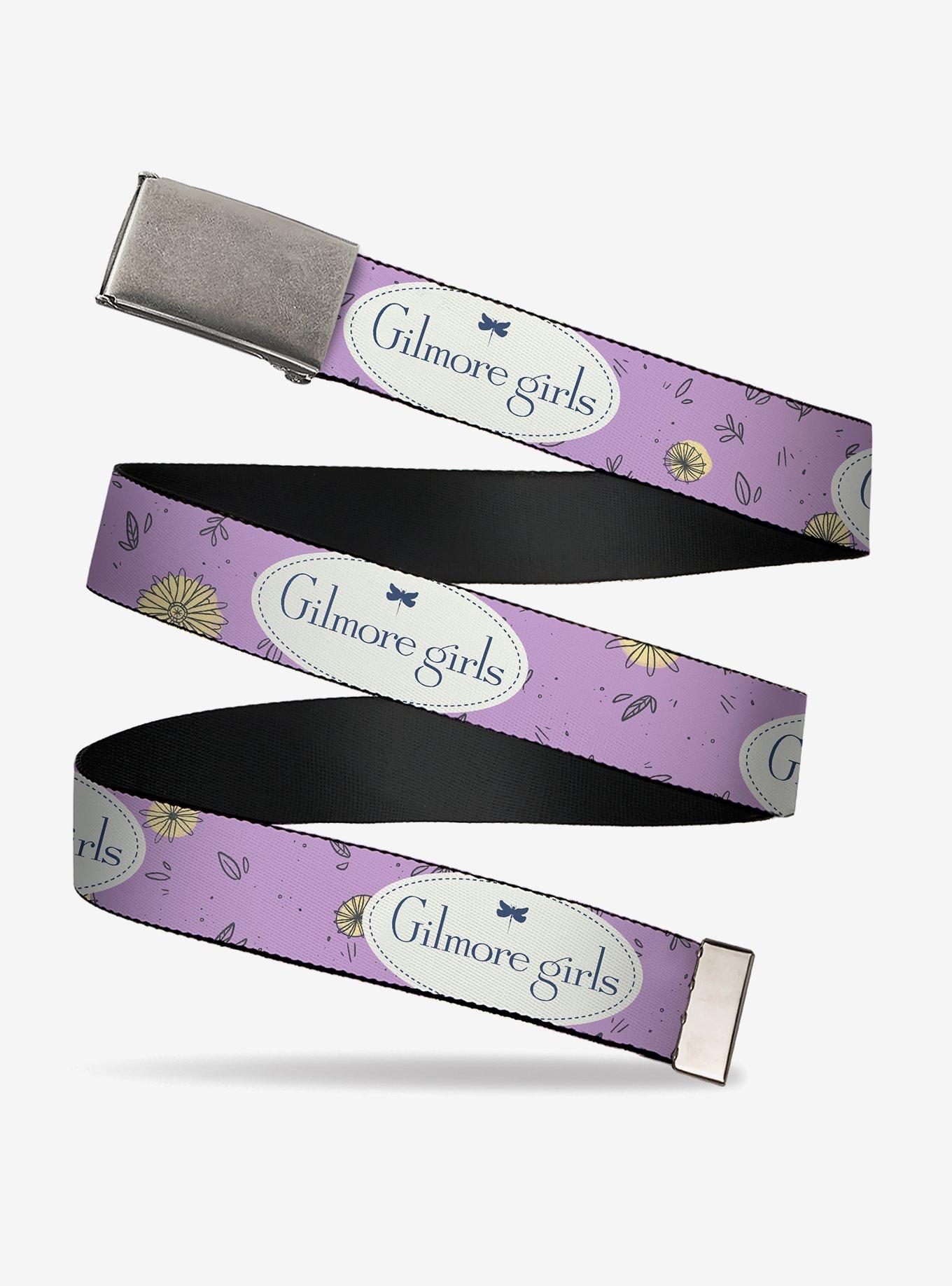 Gilmore Girls Title Logo and Flower Petals Lavender Clamp Buckle Belt